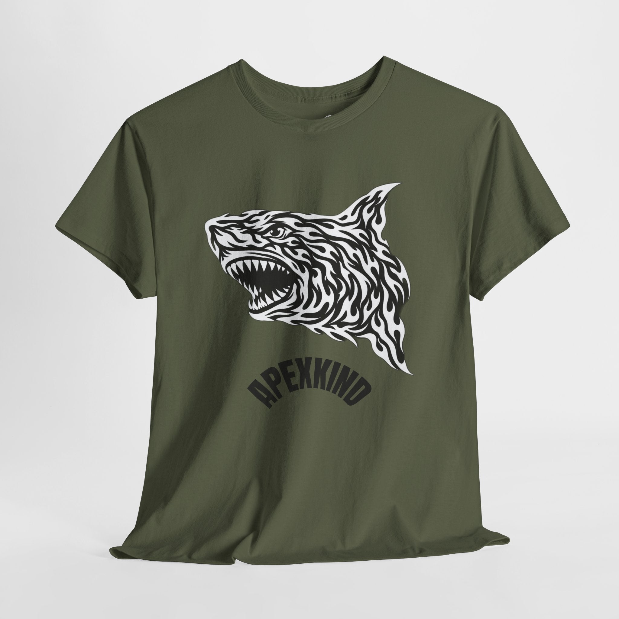 Tribal Flame Shark T-Shirt | Apex Predator Graphic Te