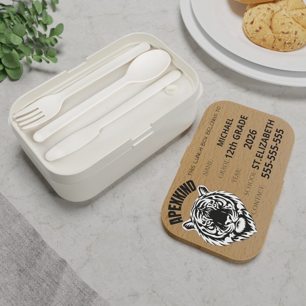 SIBERIAN TIGERHead Personalized Bento Lunch Box | Custom Name, Grade, School, Contact