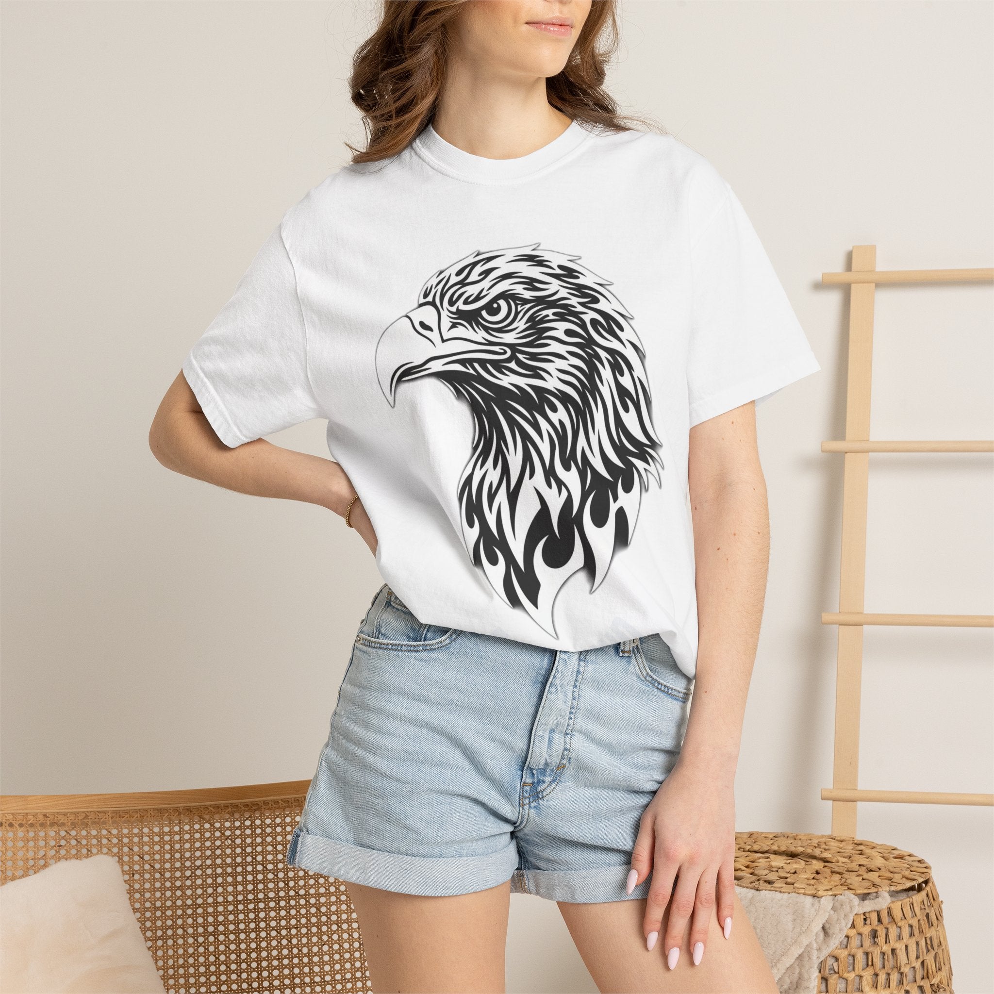 BLACK Eagle Head Graphic T-Shirt — APEKKIND Bold Americana Tee