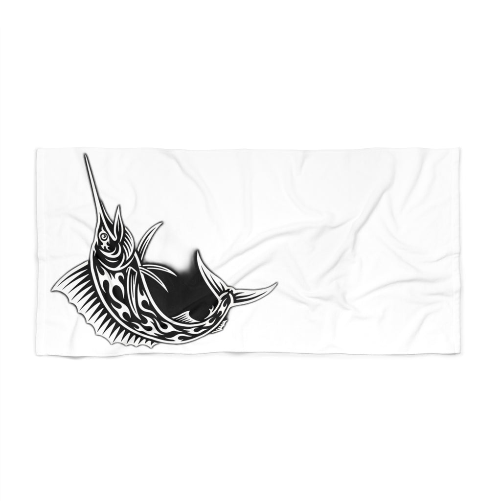 Tribal Marlin Beach Towel | Fishing Ocean Fish Design