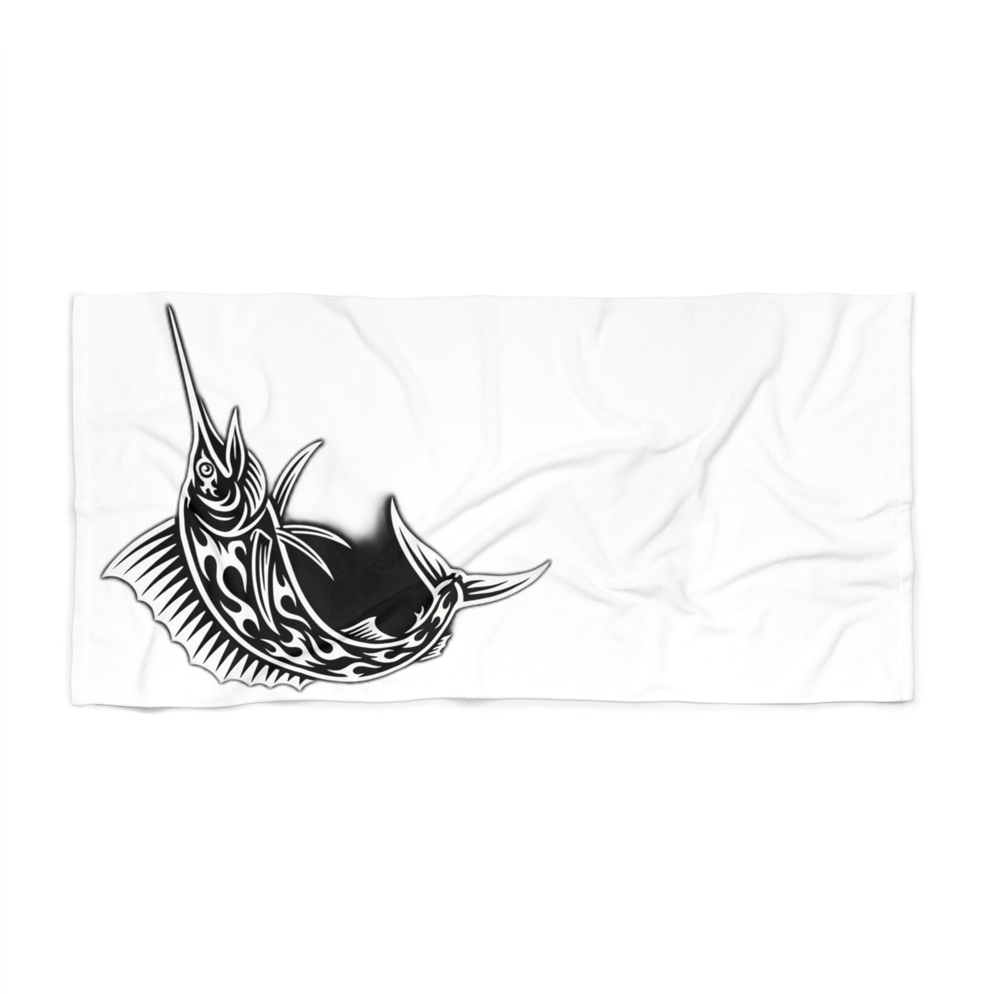 Tribal Marlin Beach Towel | Fishing Ocean Fish Design