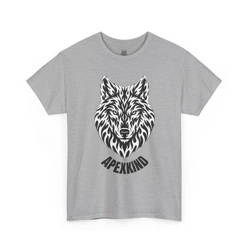 Wolf Head T-Shirt — 'Apexkind' Tribal Wolf Graphic Tee