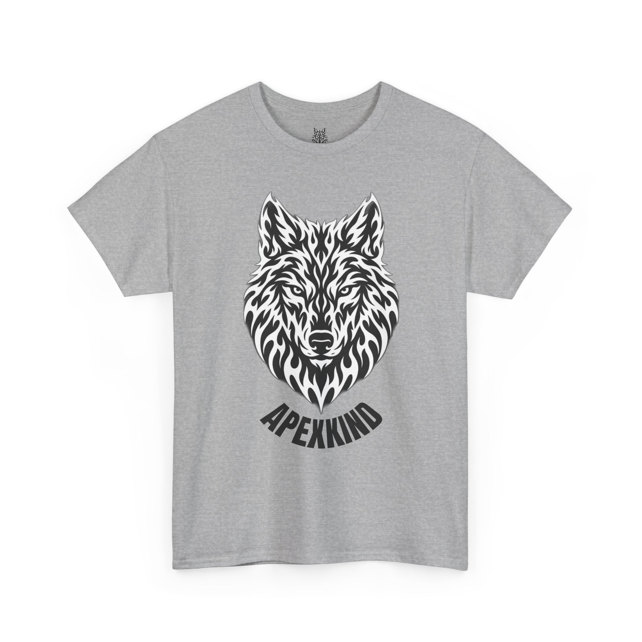 Wolf Head T-Shirt — 'Apexkind' Tribal Wolf Graphic Tee
