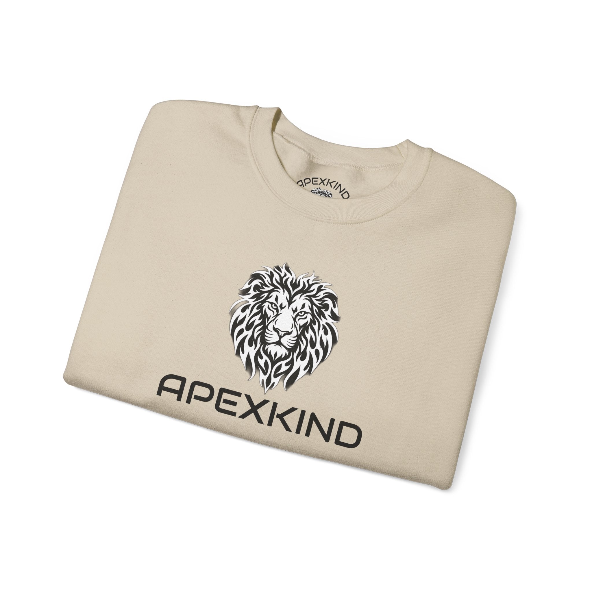 ApexKind Lion Crewneck Sweatshirt — 'Walk Wild, Live Sharp' Graphic