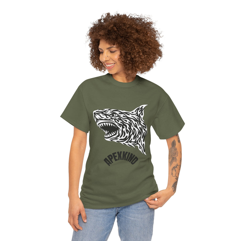 Tribal Flame Shark T-Shirt | Apex Predator Graphic Te