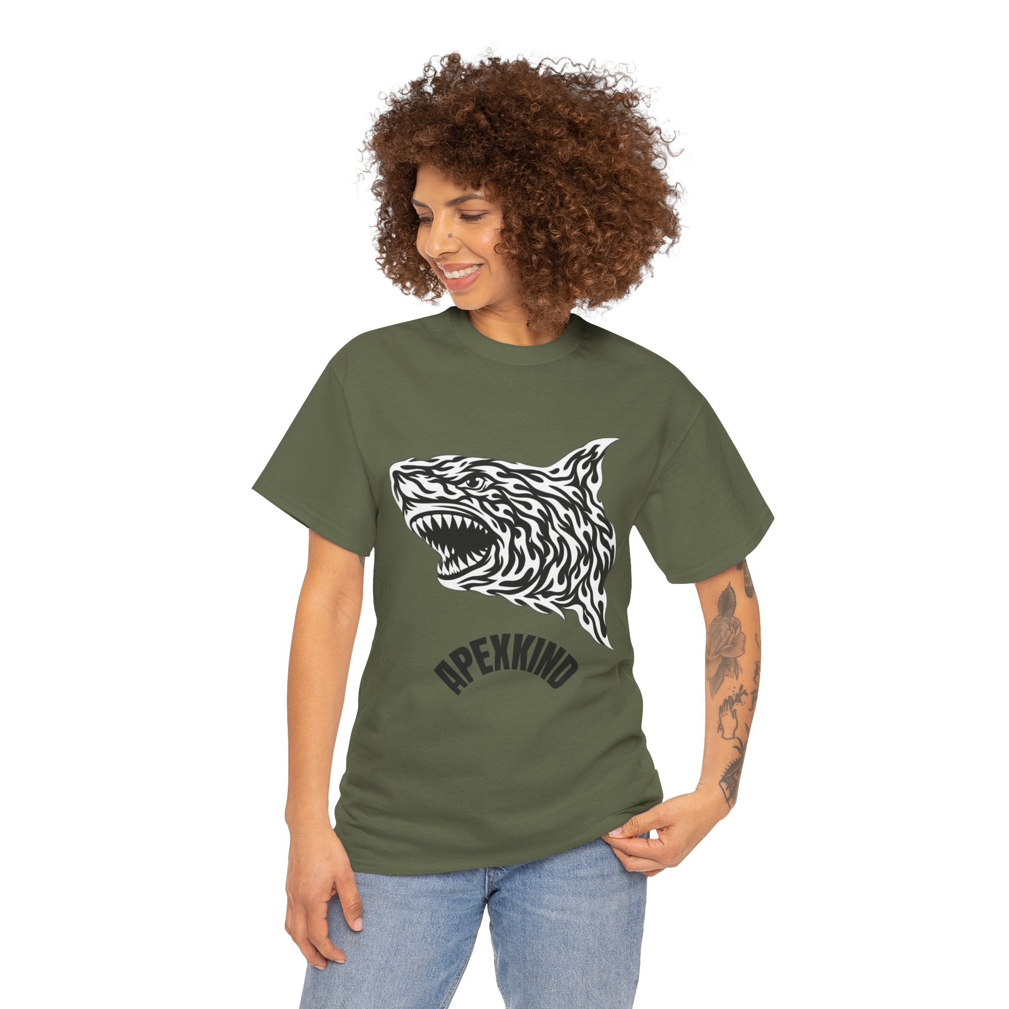Tribal Flame Shark T-Shirt | Apex Predator Graphic Te