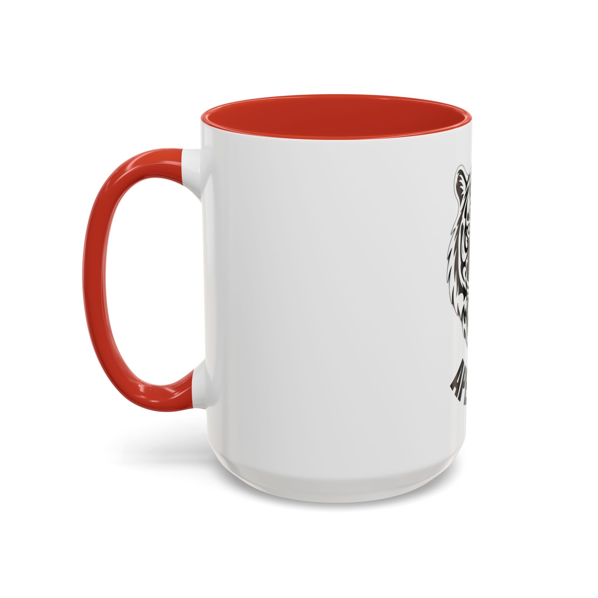 Tiger Head Accent Coffee Mug — Monochrome Tribal Tiger Face Ceramic Cup (11/15oz)