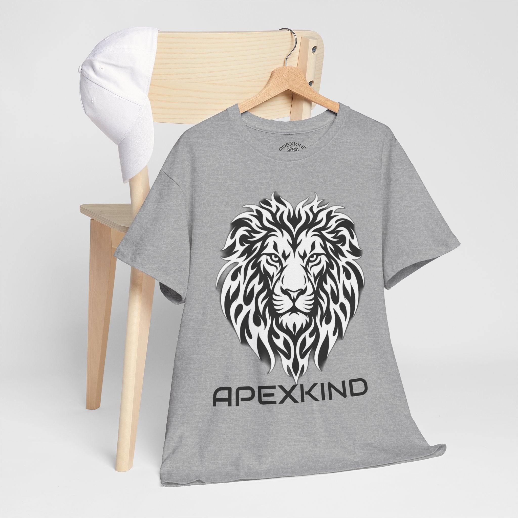 ApexKind Lion T-Shirt — Motivational Graphic Tee with Lion Emblem and “APEXKIND” Branding