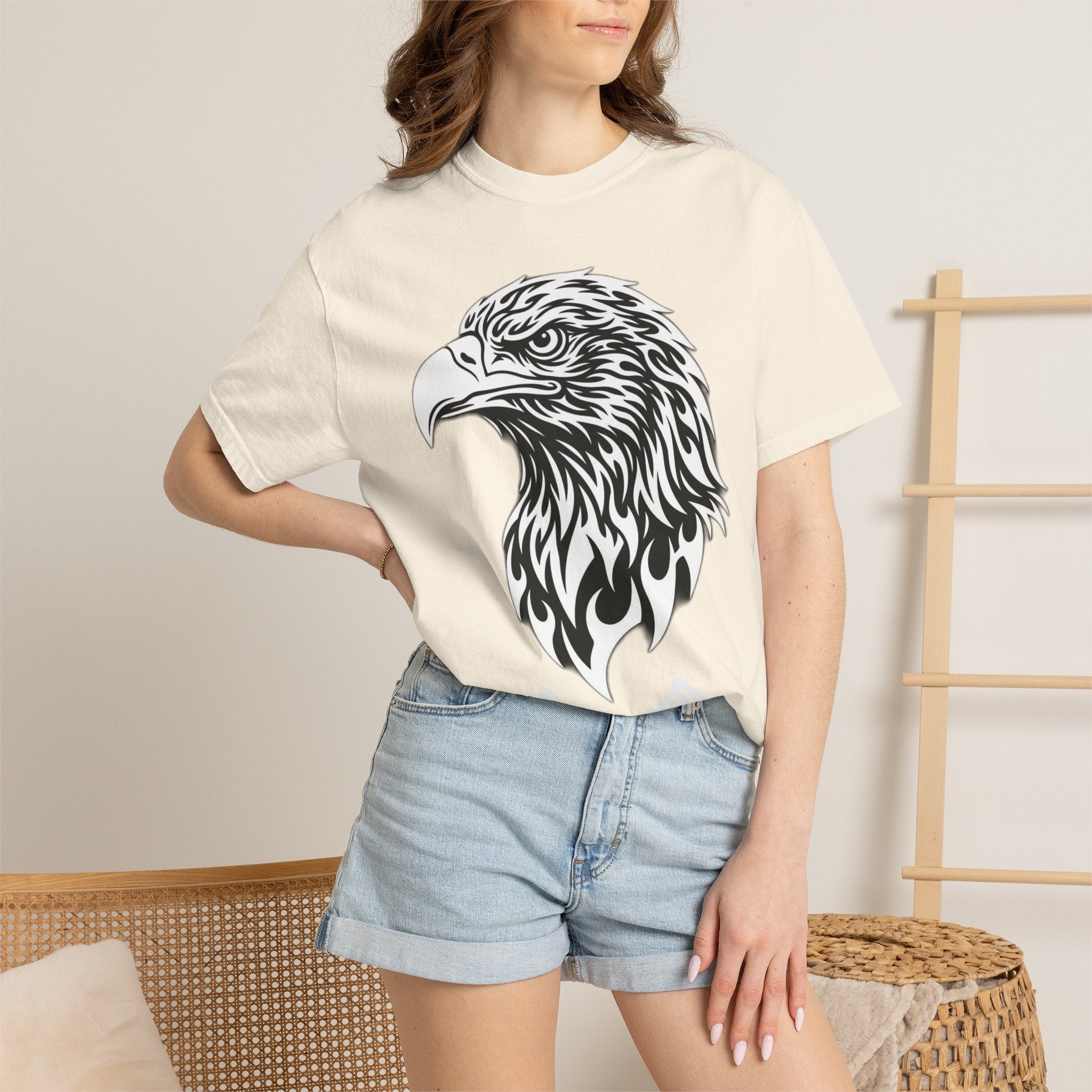 BLACK Eagle Head Graphic T-Shirt — APEKKIND Bold Americana Tee