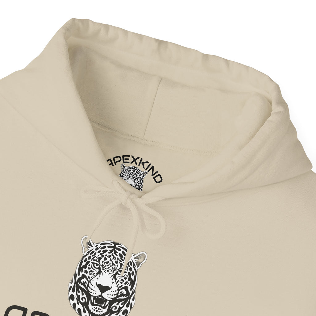 ApexKind Leopard Hoodie — 'Apex' Motivational Graphic Pullover