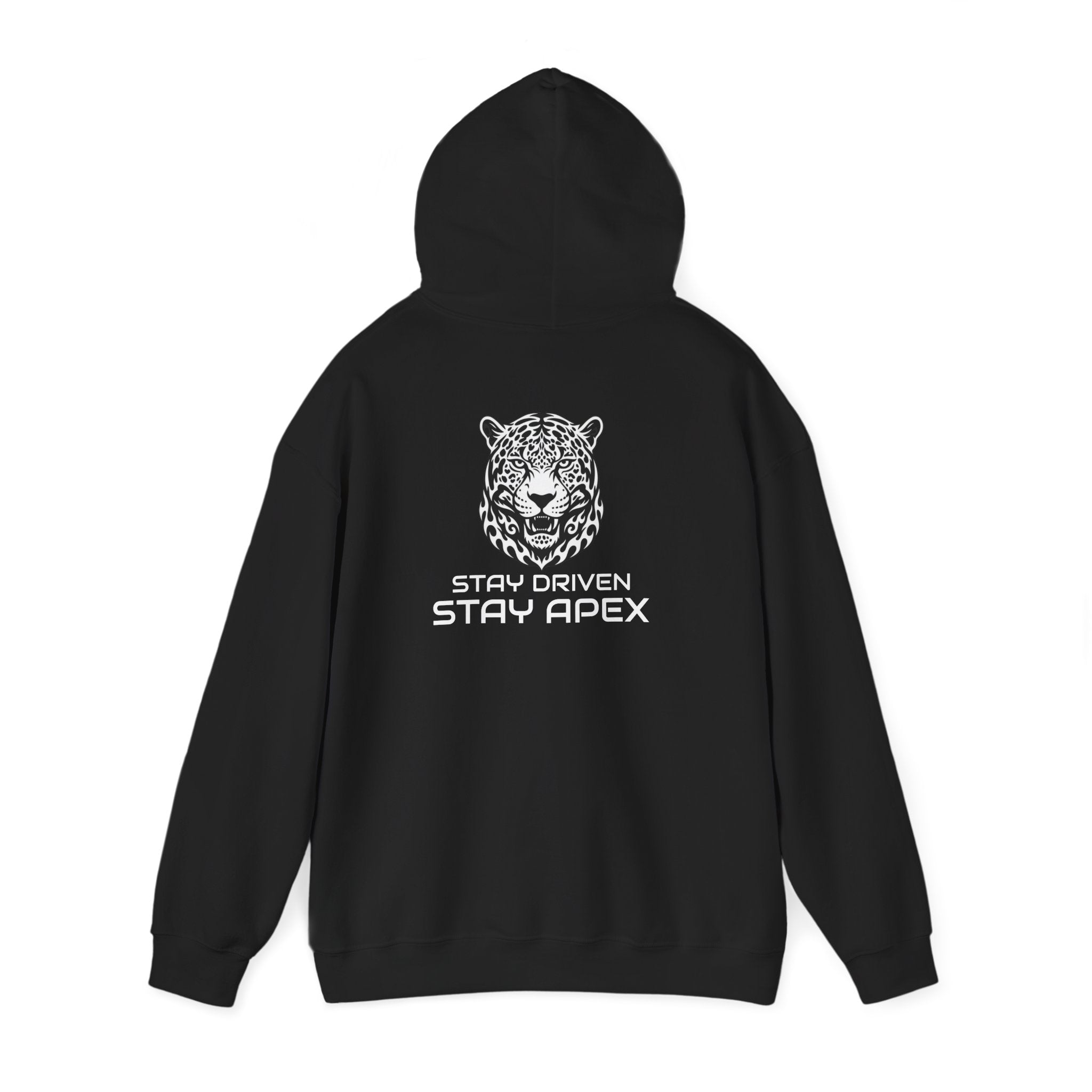ApexKind Leopard Hoodie — 'Stay Driven, Stay Apex' Graphic Pullover