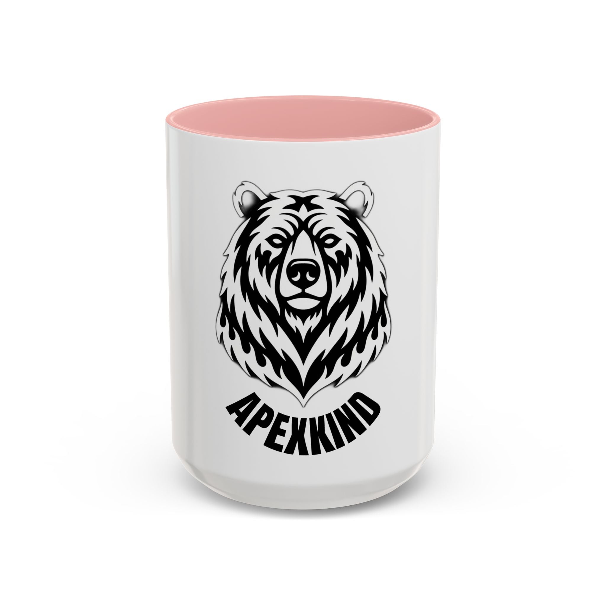 Bear Head Coffee Mug — Monochrome Tribal Bear Accent Mug