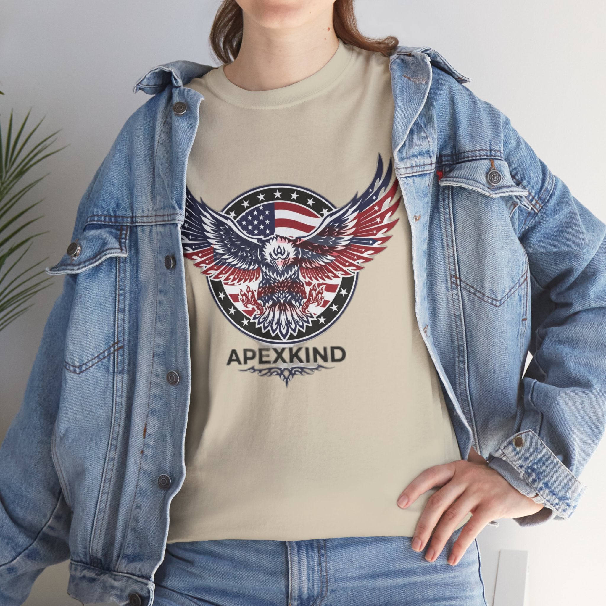 Patriotic Eagle Tee – 'ApexKind' American Flag Graphic Shirt