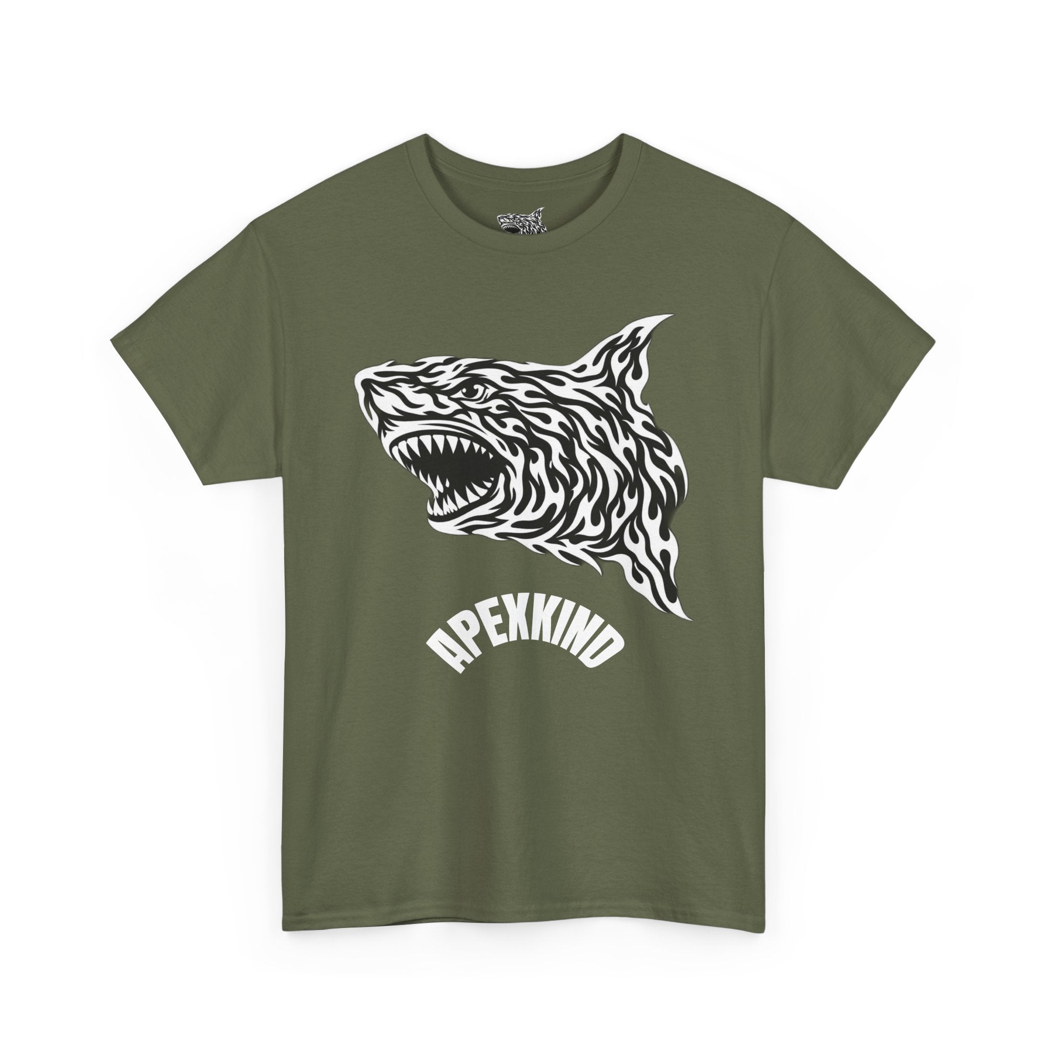 Tribal Flame Shark T-Shirt — "Apexkind" Tribal Shark Design