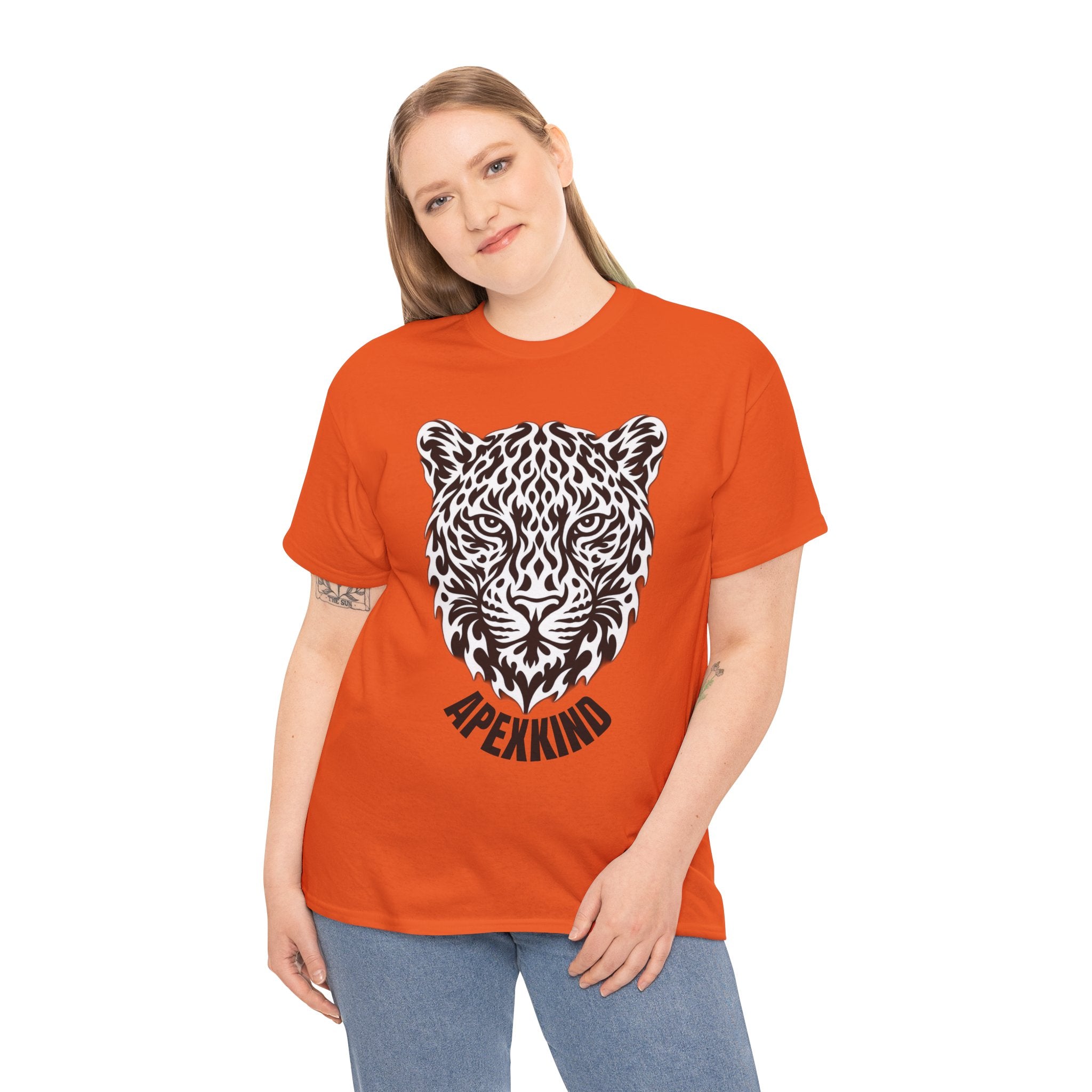 JAGUAR Head Graphic Tee — 'APEXKIND' Tribal Animal T-Shirt