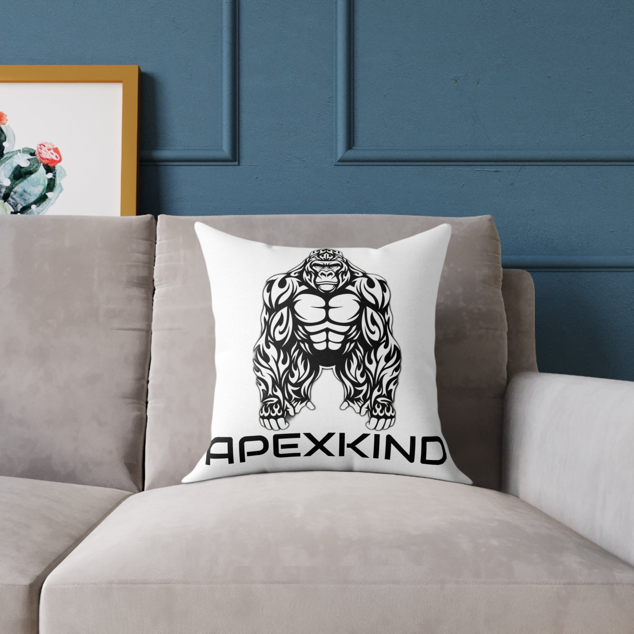 ApexKind Gorilla Throw Pillow — 'Stay Driven, Stay Apex' Motivational Decorative Pillow