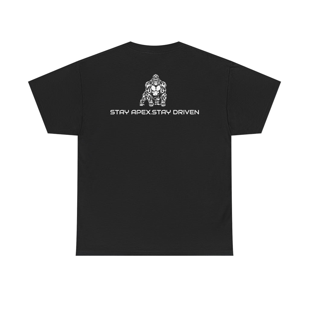 ApexKind Gorilla Graphic Tee — 'Stay Apex, Stay Driven' Motivational Fitness Shirt