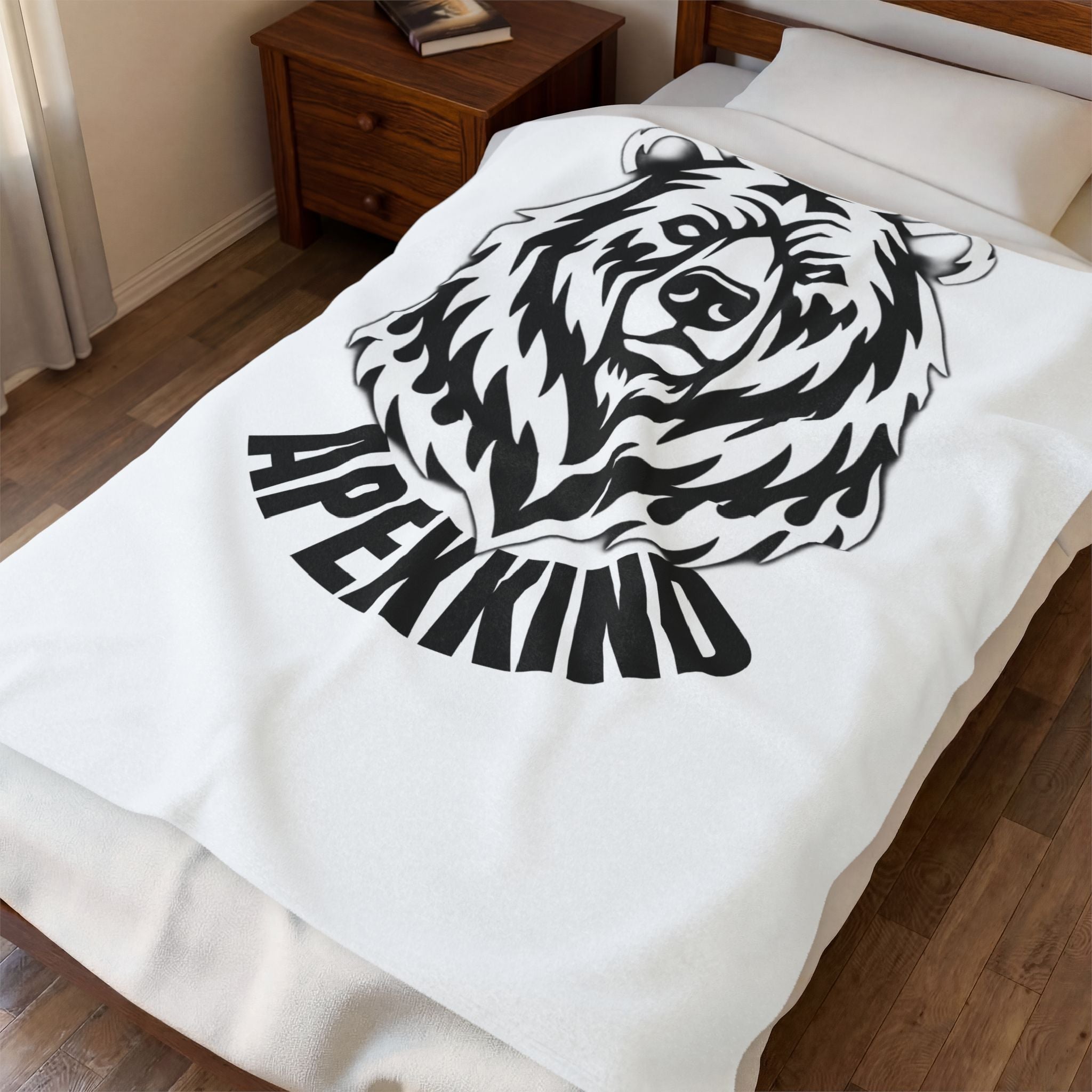 Apex Spirit Grizzly Plush Blanket — APEXXKIND Velveteen Throw