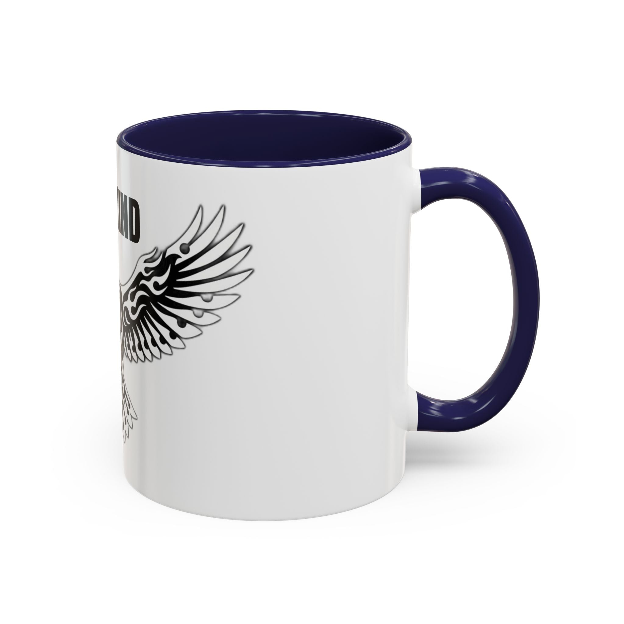 Tribal Eagle Accent Coffee Mug — Black Interior & Handle (11/15 oz)