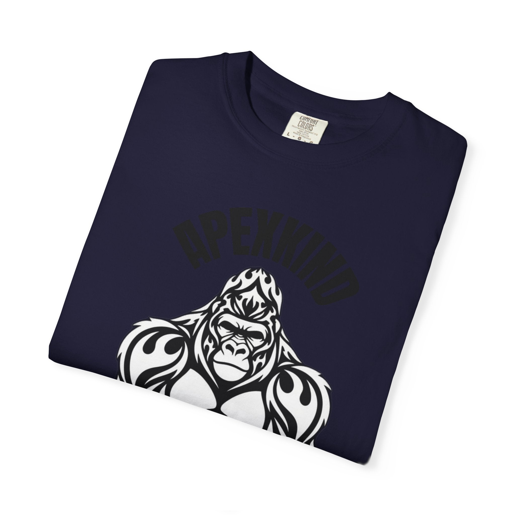 Tribal Flame Silverback Gorilla T-Shirt - Tribal Gorilla Illustration T-shirt | Bold Black Ape Design