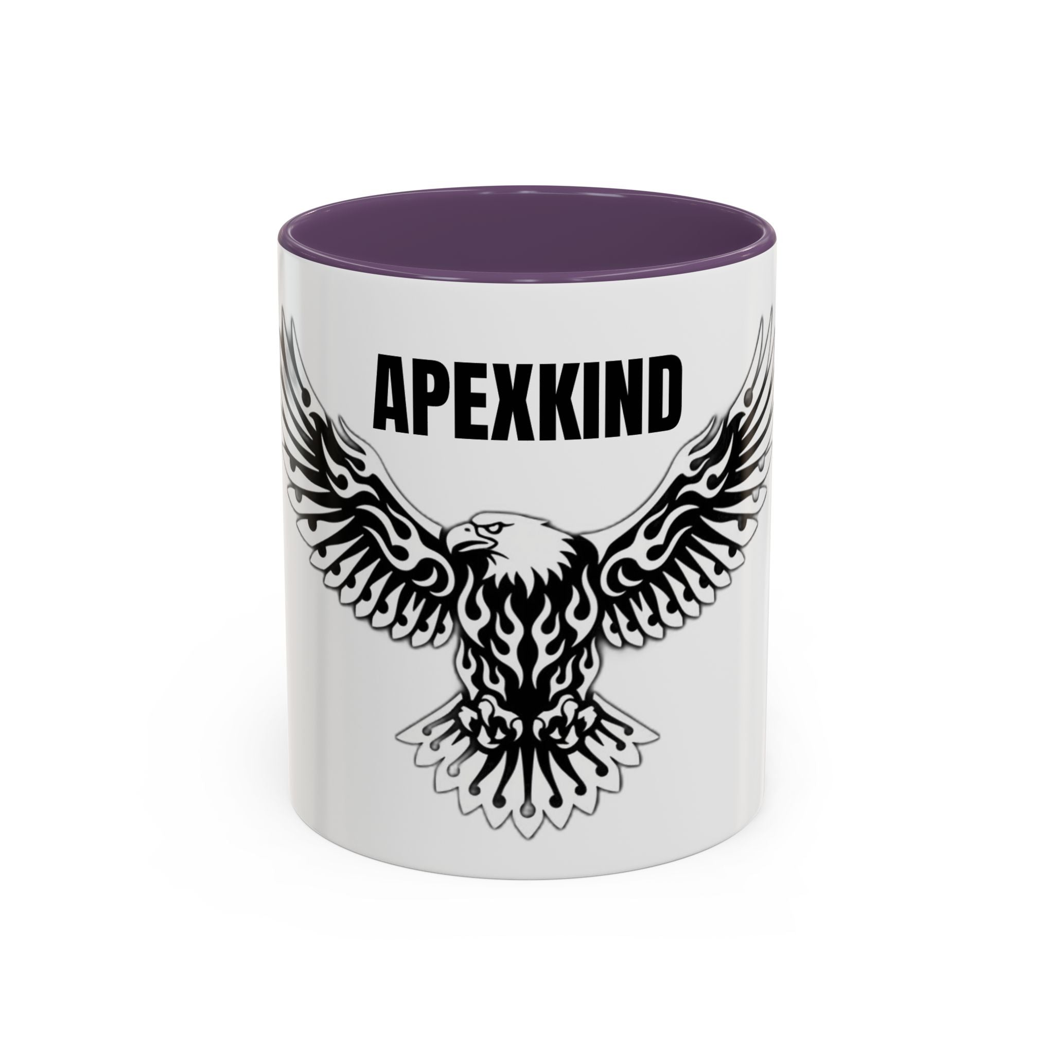 Tribal Eagle Accent Coffee Mug — Black Interior & Handle (11/15 oz)