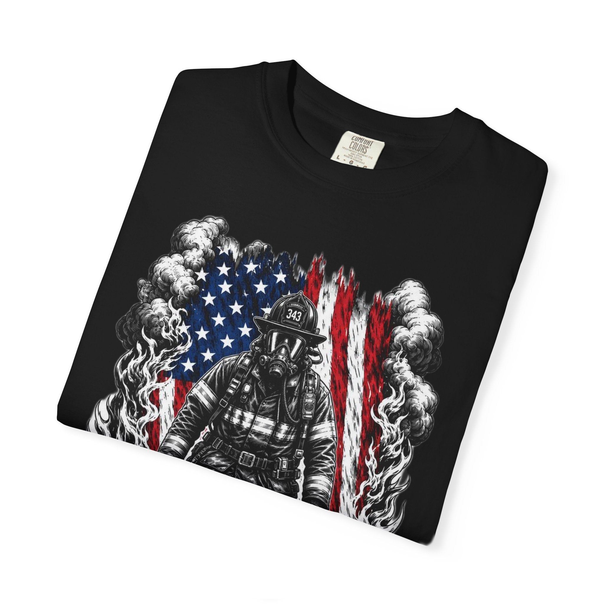 Firefighter American Flag T-Shirt — Brave Firefighter Graphic Tee