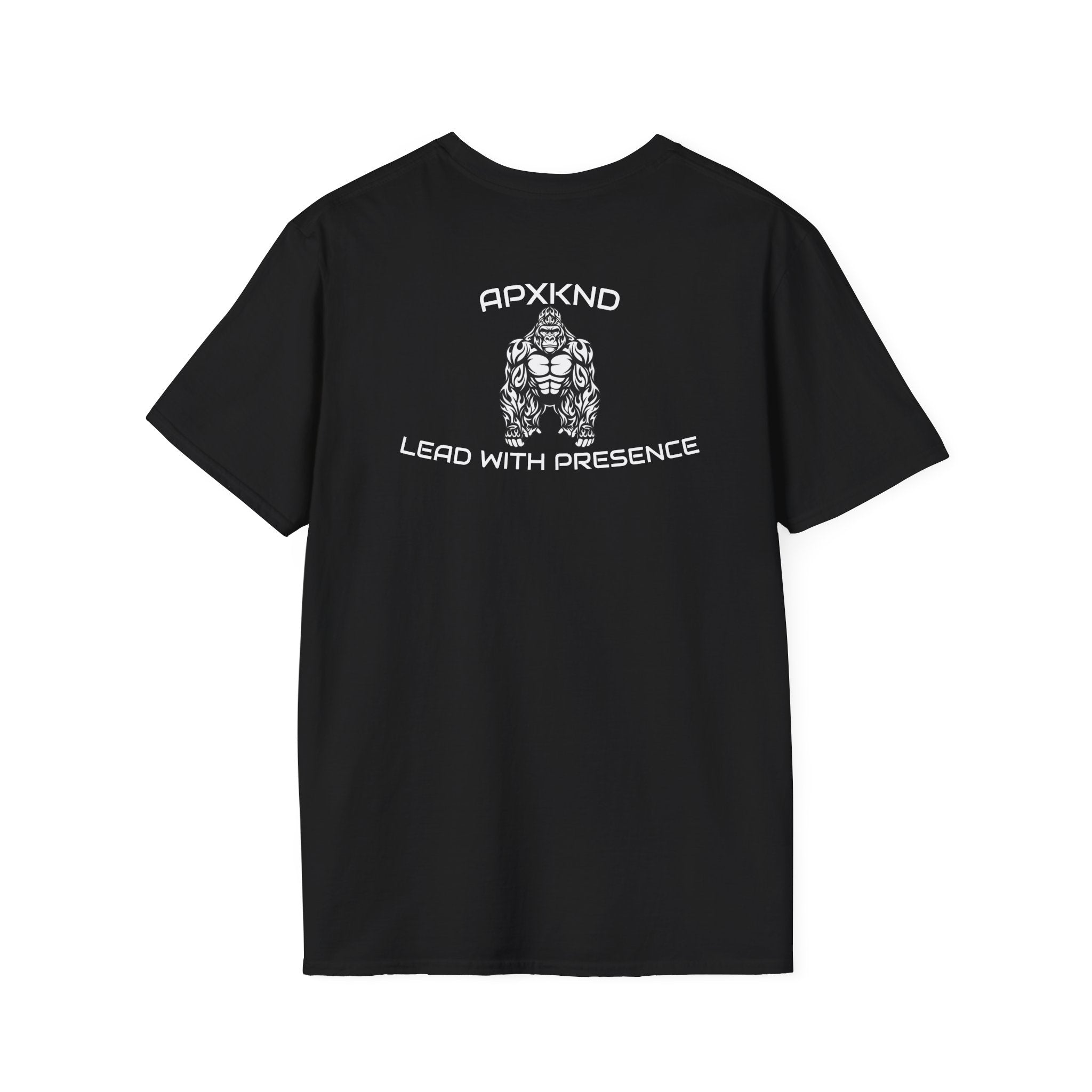 Apexkind Lead With Presence Gorilla Graphic T-Shirt – Unisex 100% Cotton Streetwear Tee, White