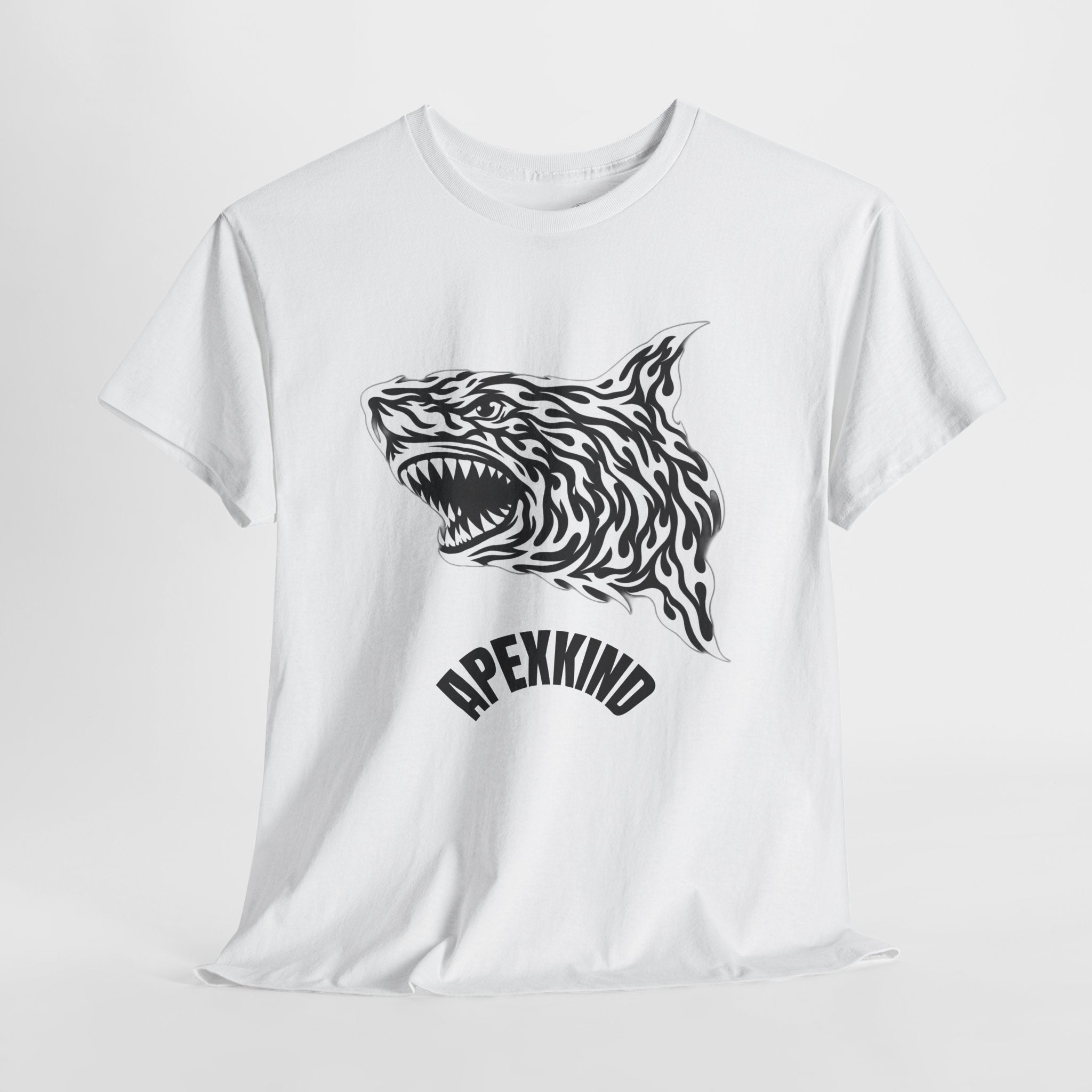 Tribal Flame Shark T-Shirt | Apex Predator Graphic Te
