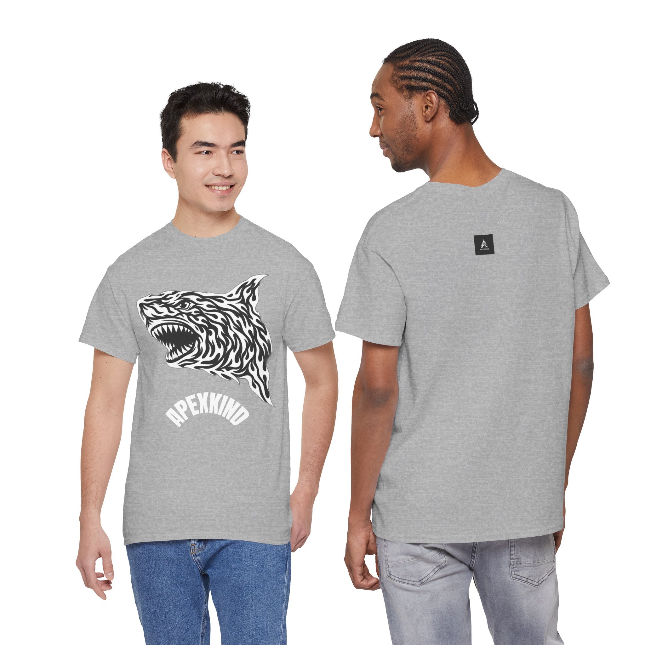 Tribal Flame Shark T-Shirt — "Apexkind" Tribal Shark Design