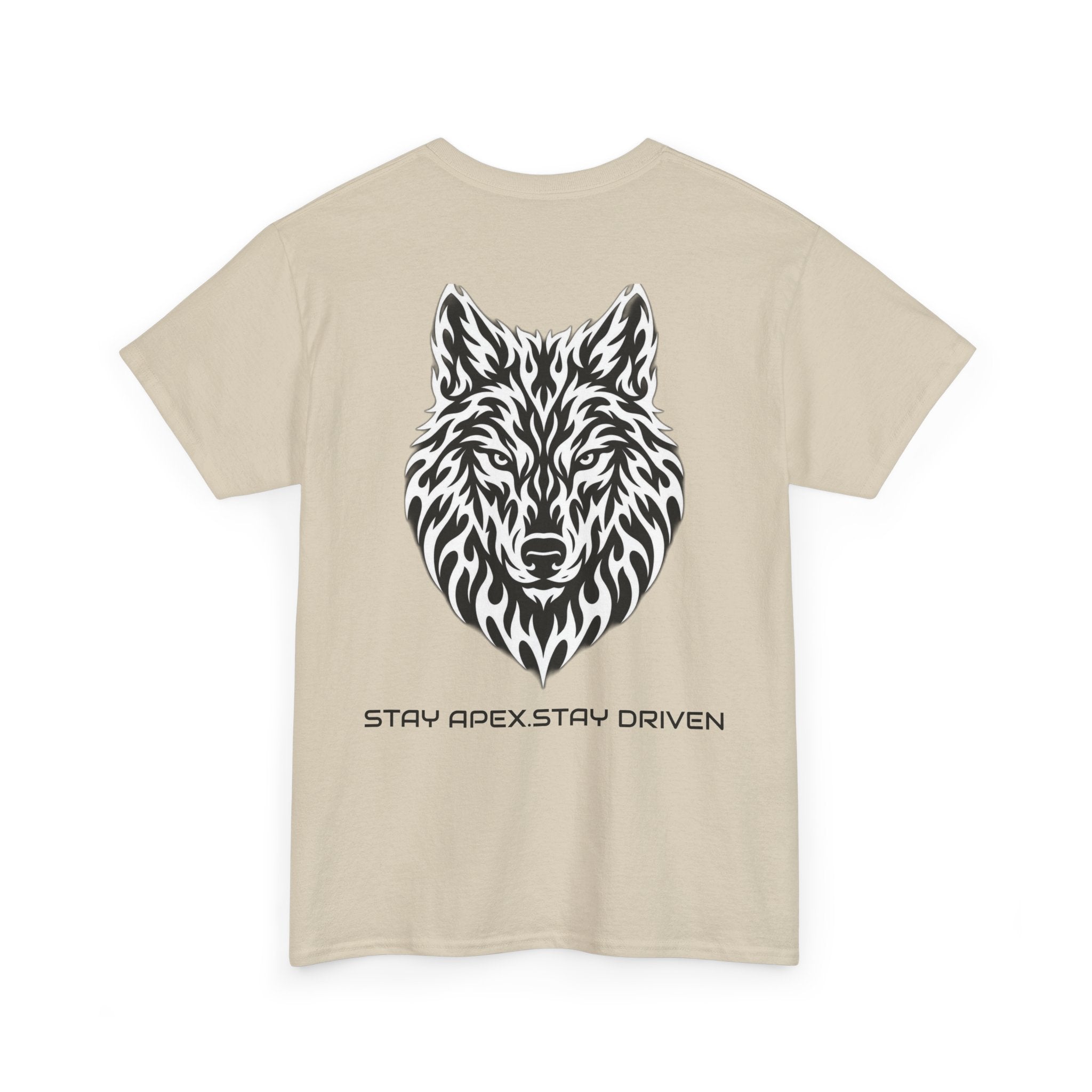 Wolf Graphic Tee — 'Stay Apex, Stay Driven' Motivational Shirt