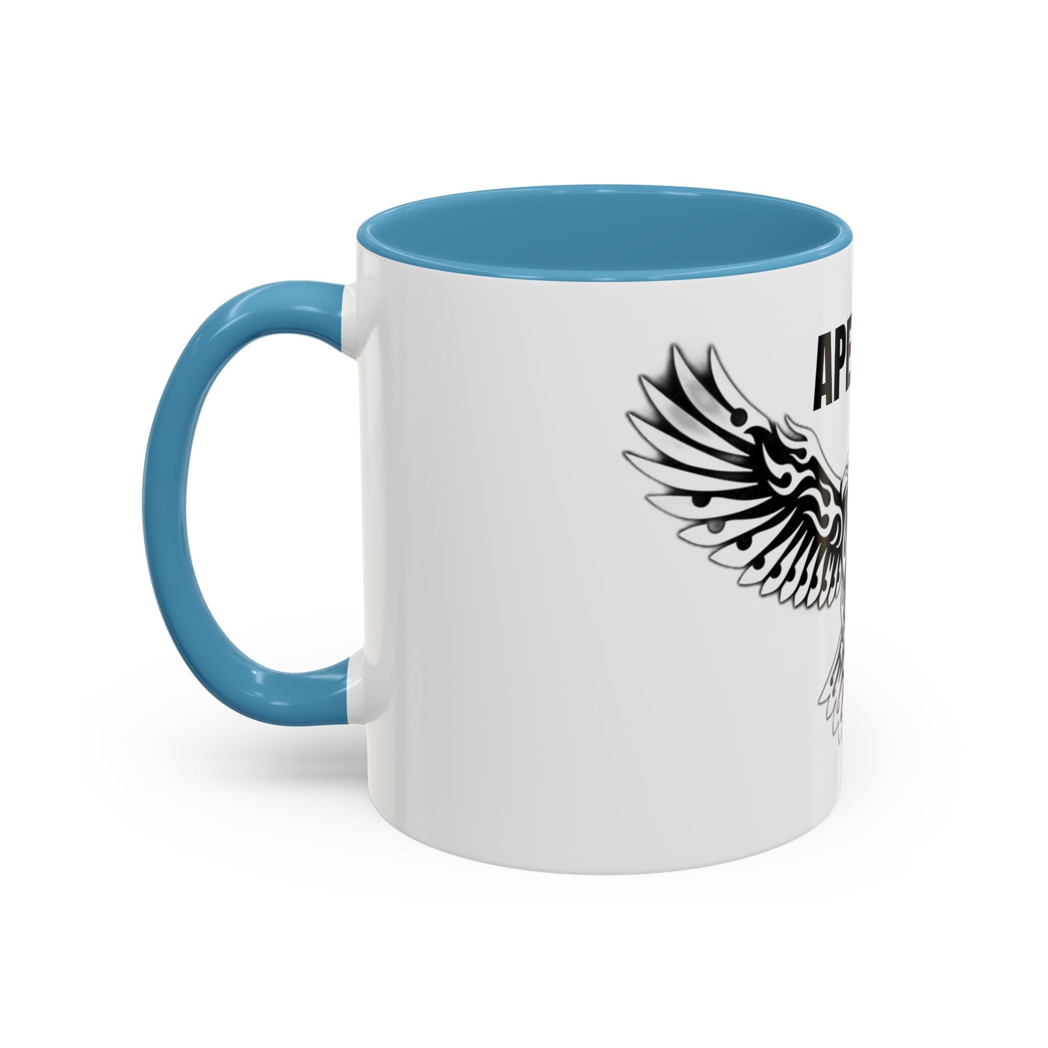 Tribal Eagle Accent Coffee Mug — Black Interior & Handle (11/15 oz)