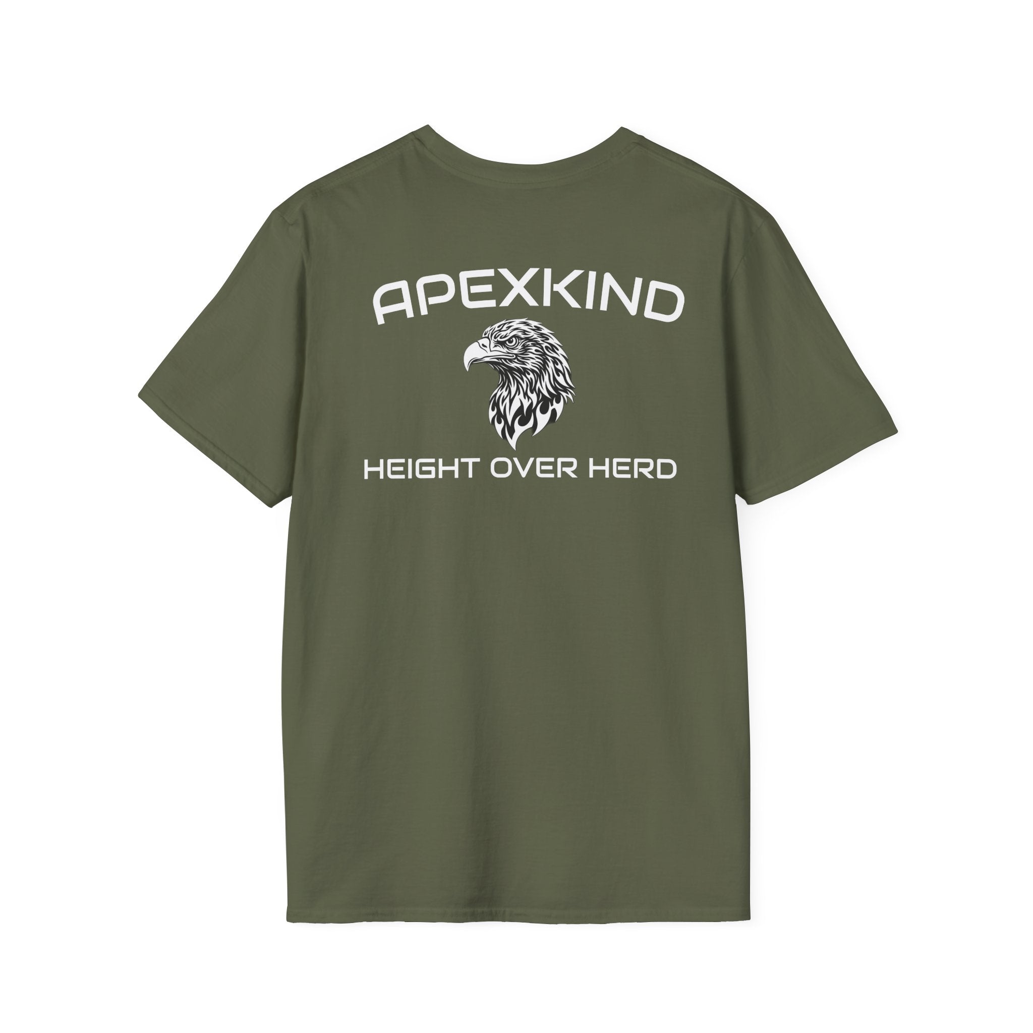 Men's Eagle Graphic T-Shirt – Premium Cotton Gym Tee | Apexkind "Height Over Herd"