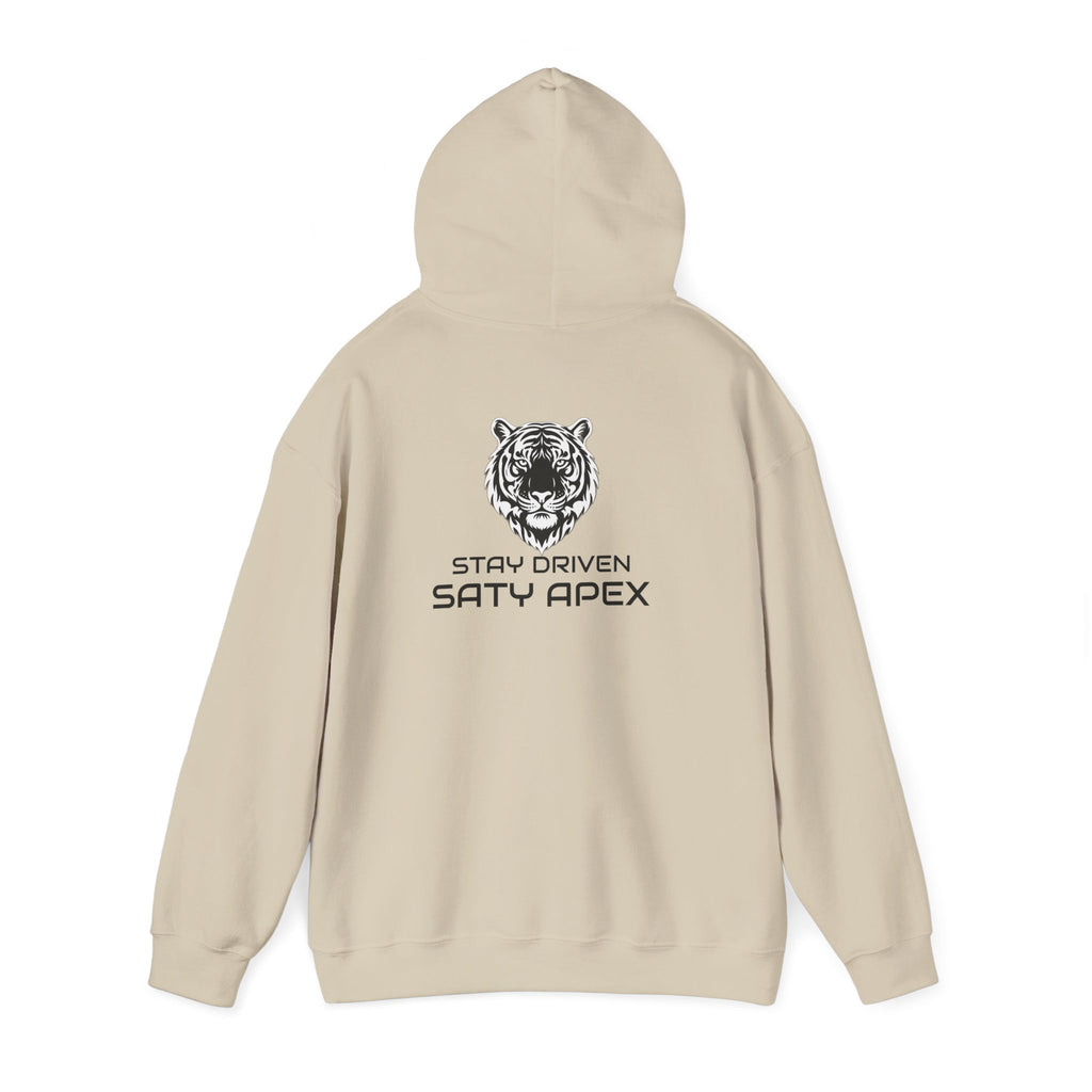 ApexKind Tiger Logo Hoodie — 'Stay Driven, Saty Apex' Streetwear Pullover
