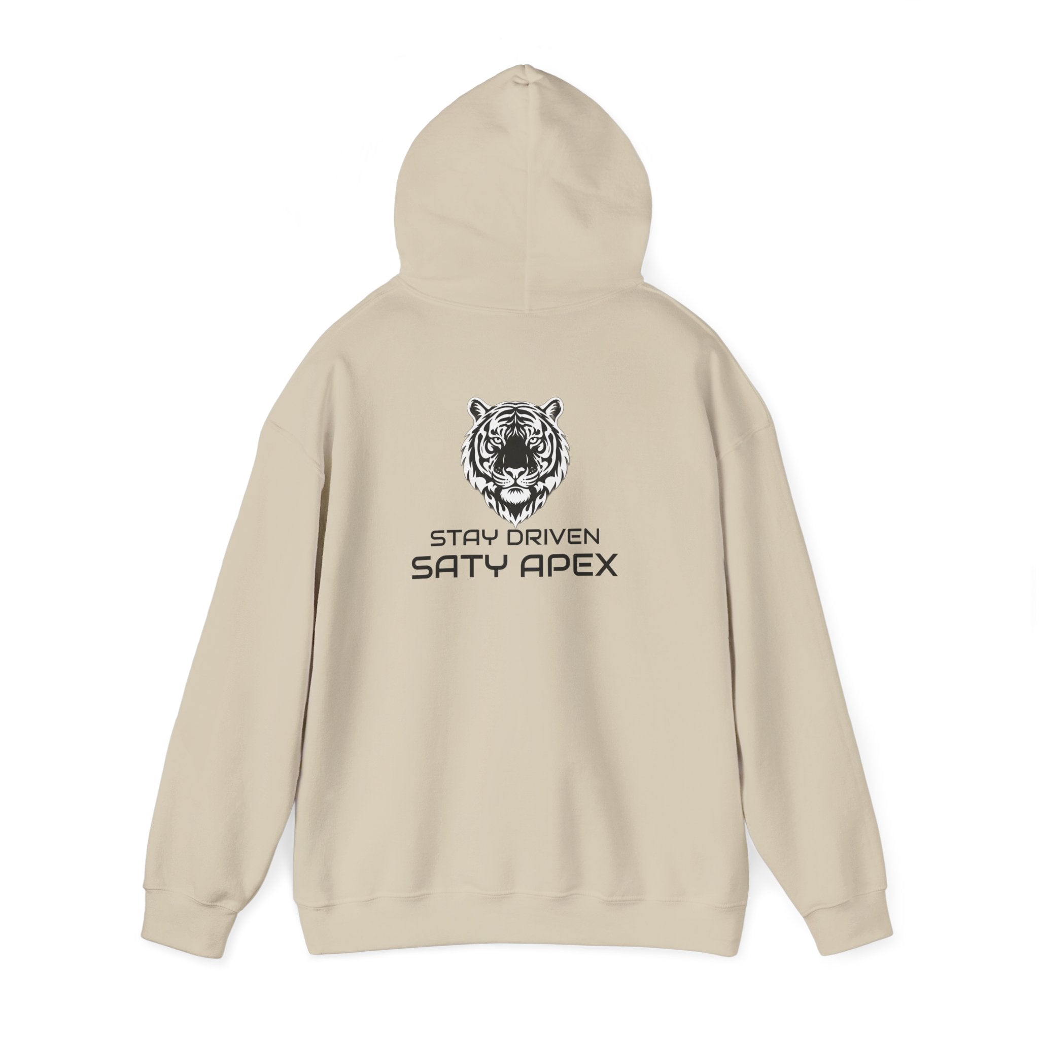 ApexKind Tiger Logo Hoodie — 'Stay Driven, Saty Apex' Streetwear Pullover