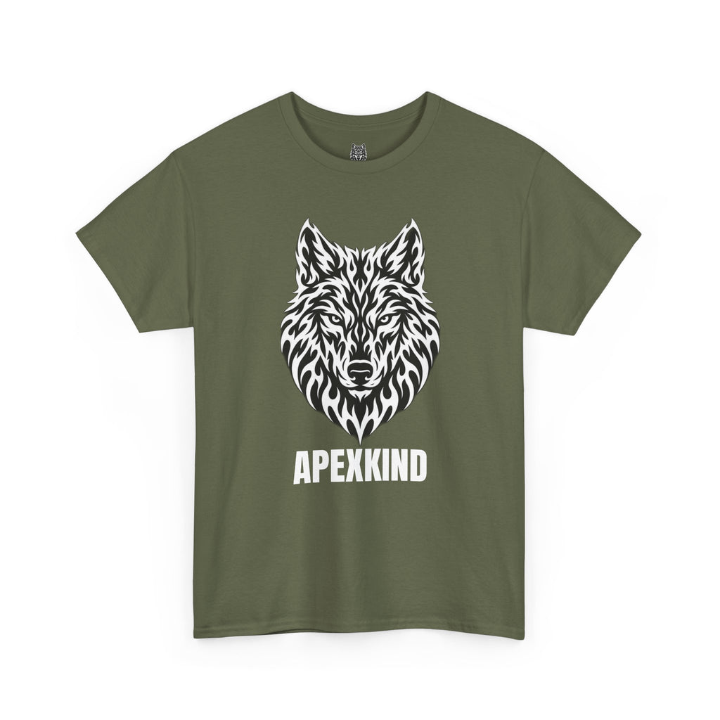 Wolf Graphic Tee  — 'APEXKIND' Bold Front Logo, Minimal Back Emblem