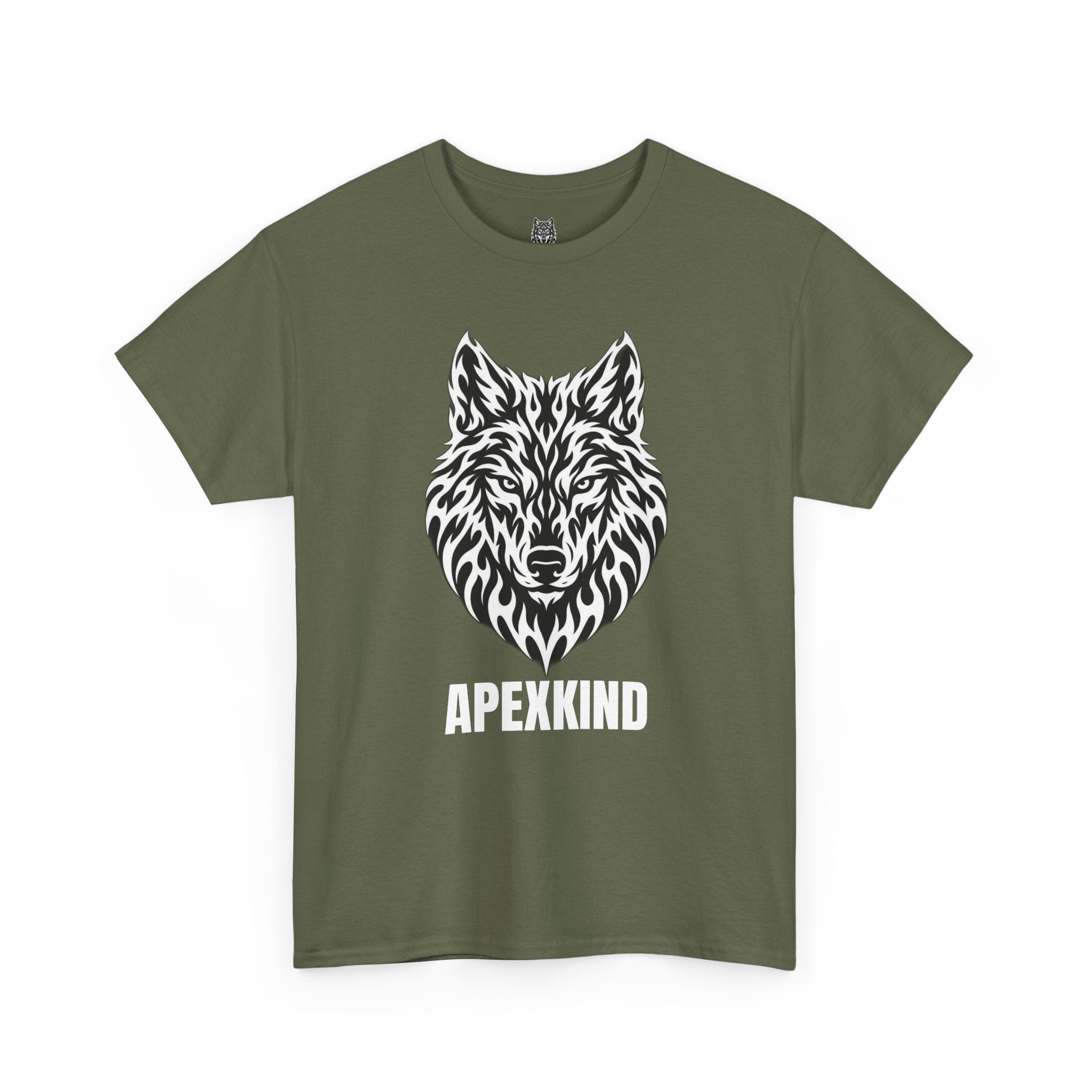 Wolf Graphic Tee  — 'APEXKIND' Bold Front Logo, Minimal Back Emblem