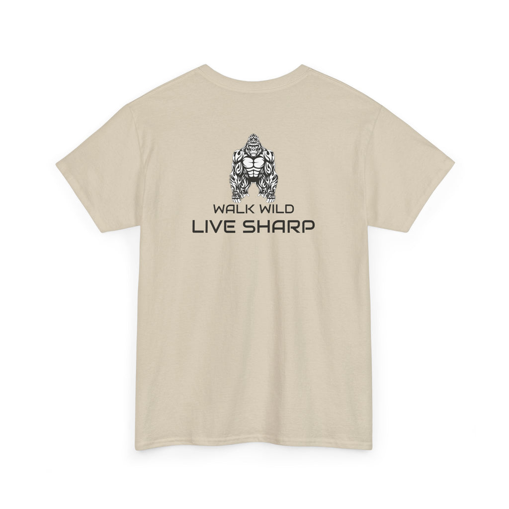 ApexKind Gorilla Tee — 'WALK WILD LIVE SHARP' Graphic Shirt