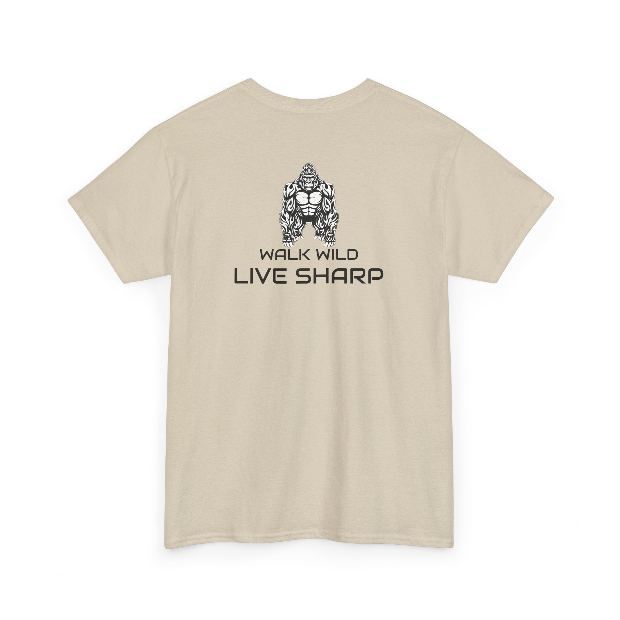 ApexKind Gorilla Tee — 'WALK WILD LIVE SHARP' Graphic Shirt