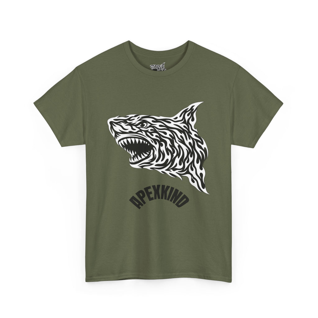 Tribal Flame Shark T-Shirt | Apex Predator Graphic Te
