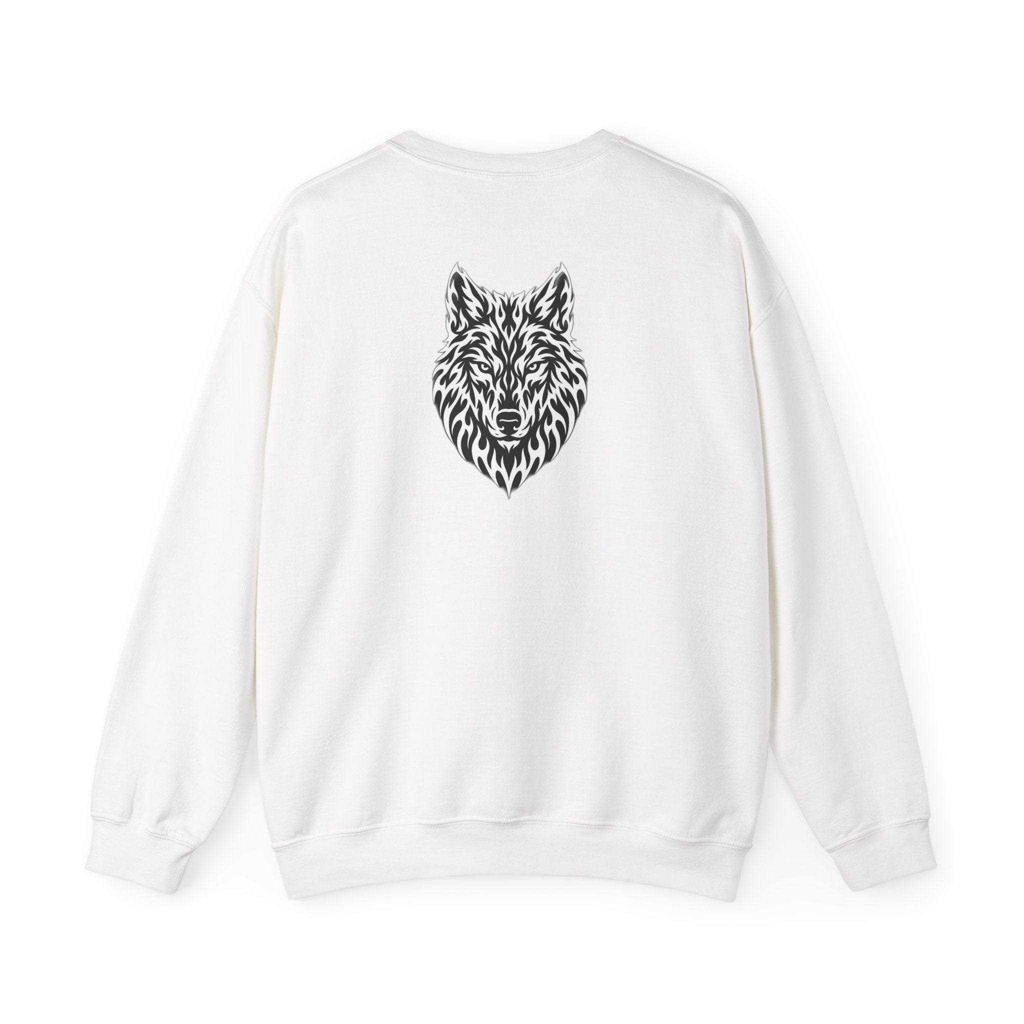 Wolf Head Crewneck Sweatshirt — Tribal Wolf Graphic Pullover