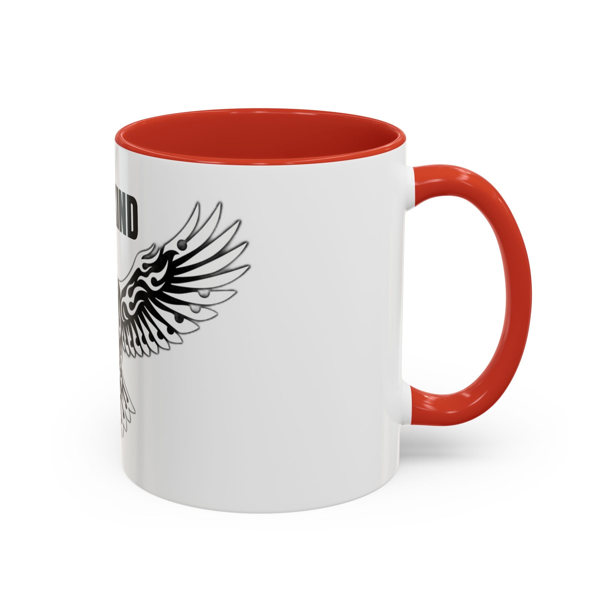 Tribal Eagle Accent Coffee Mug — Black Interior & Handle (11/15 oz)