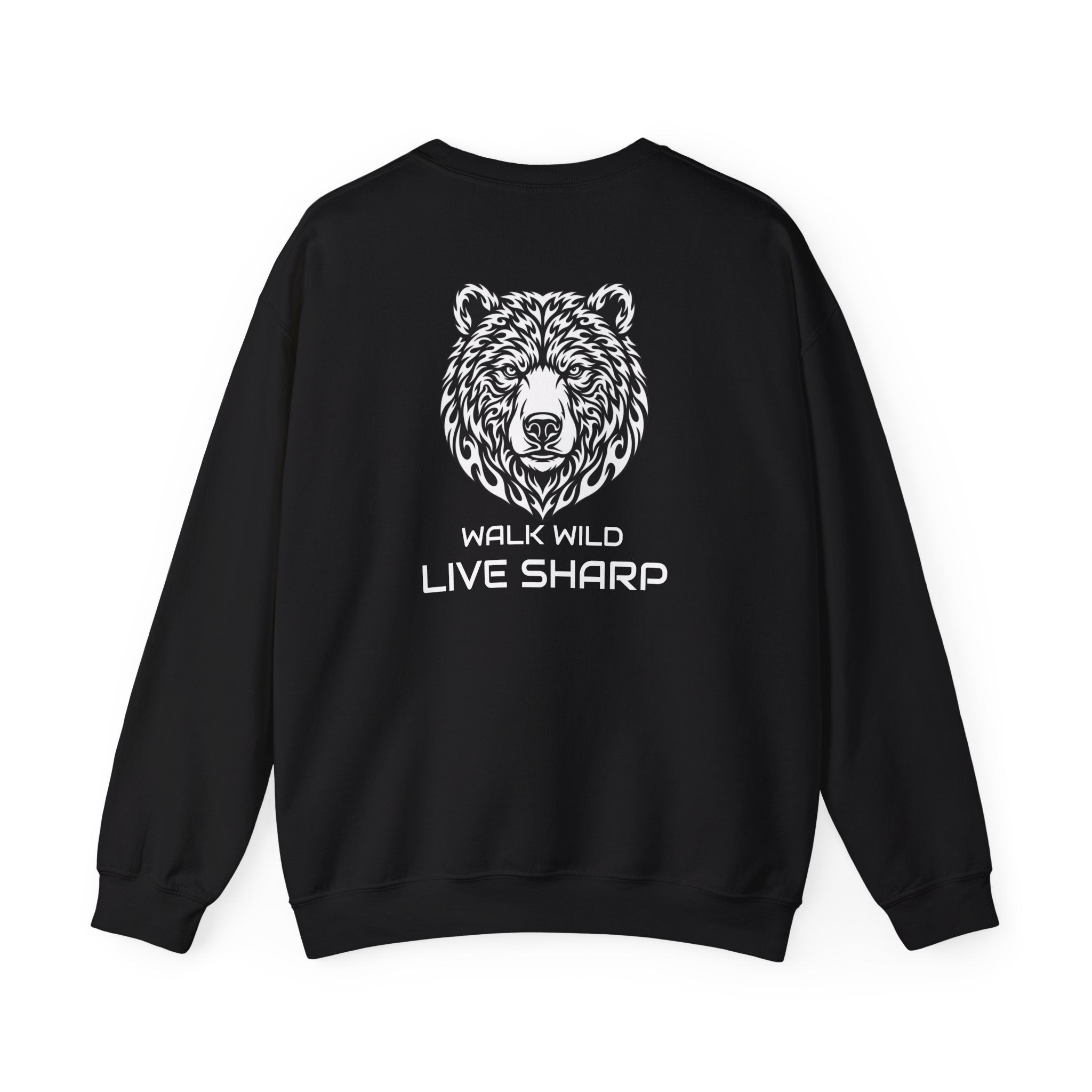 Grizzly Logo Crewneck Sweatshirt — APEXKIND "Walk Wild Live Sharp" Graphic
