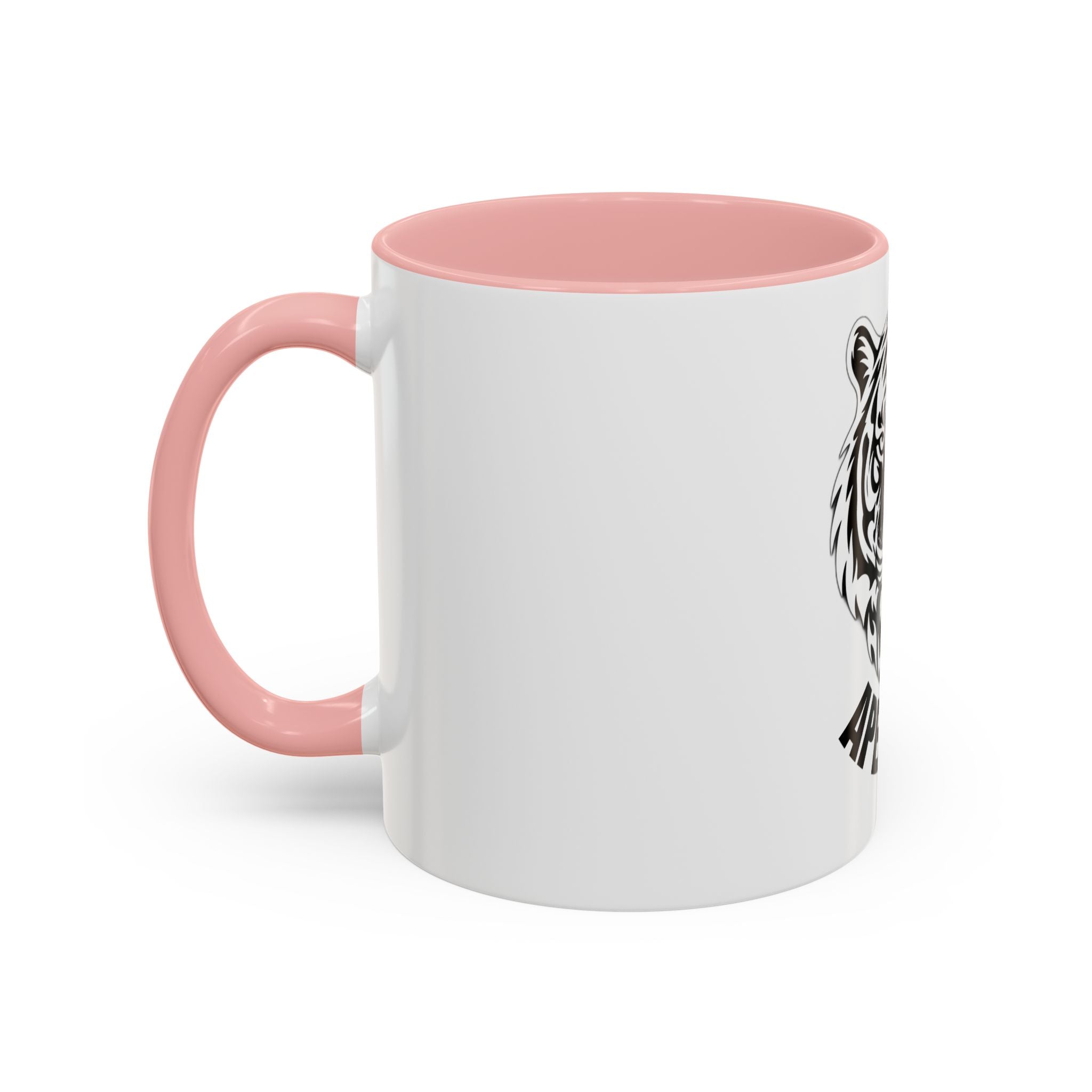 Tiger Head Accent Coffee Mug — Monochrome Tribal Tiger Face Ceramic Cup (11/15oz)