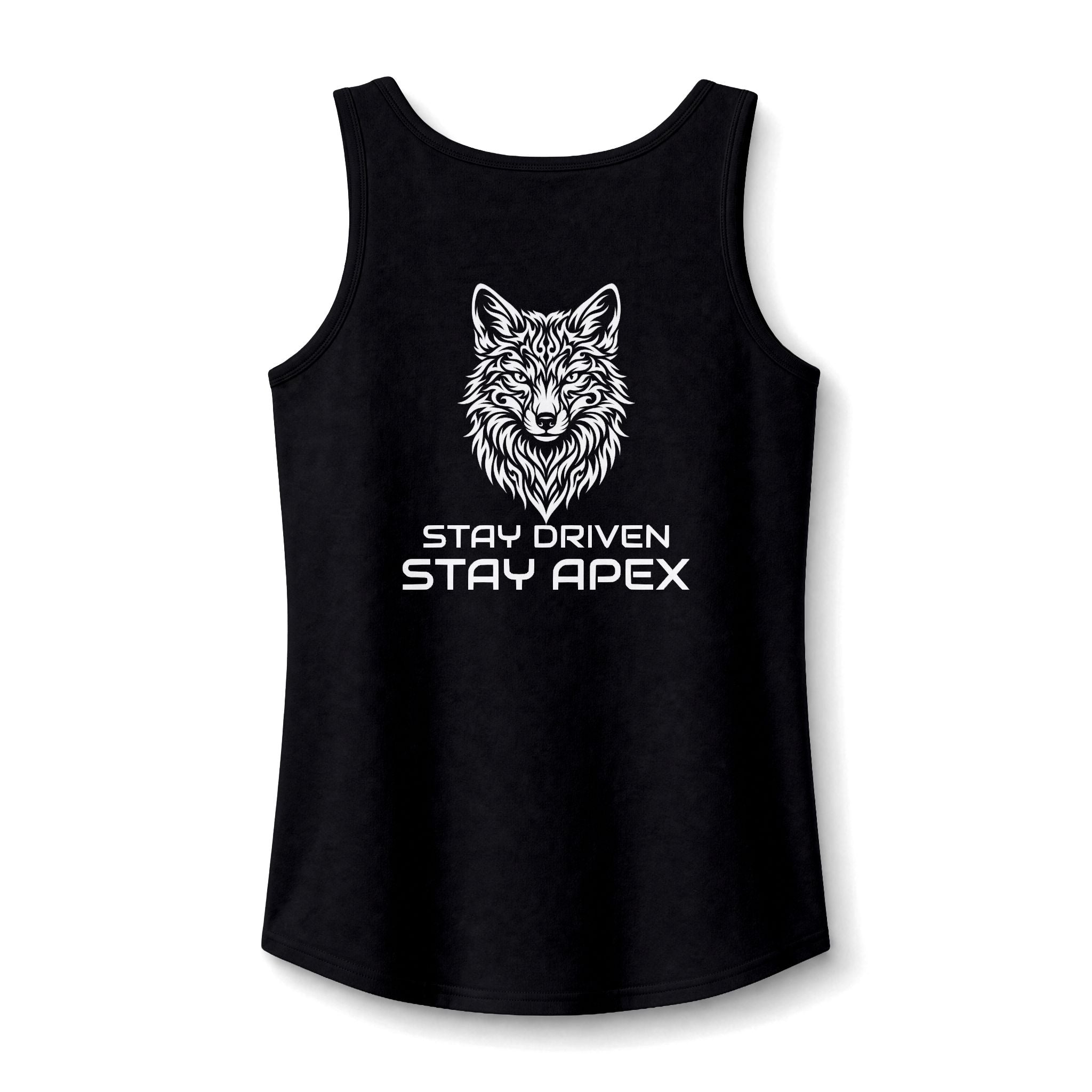 ApexKind Wolf Tank Top — "Stay Driven Stay Apex" Women's Cotton Tank