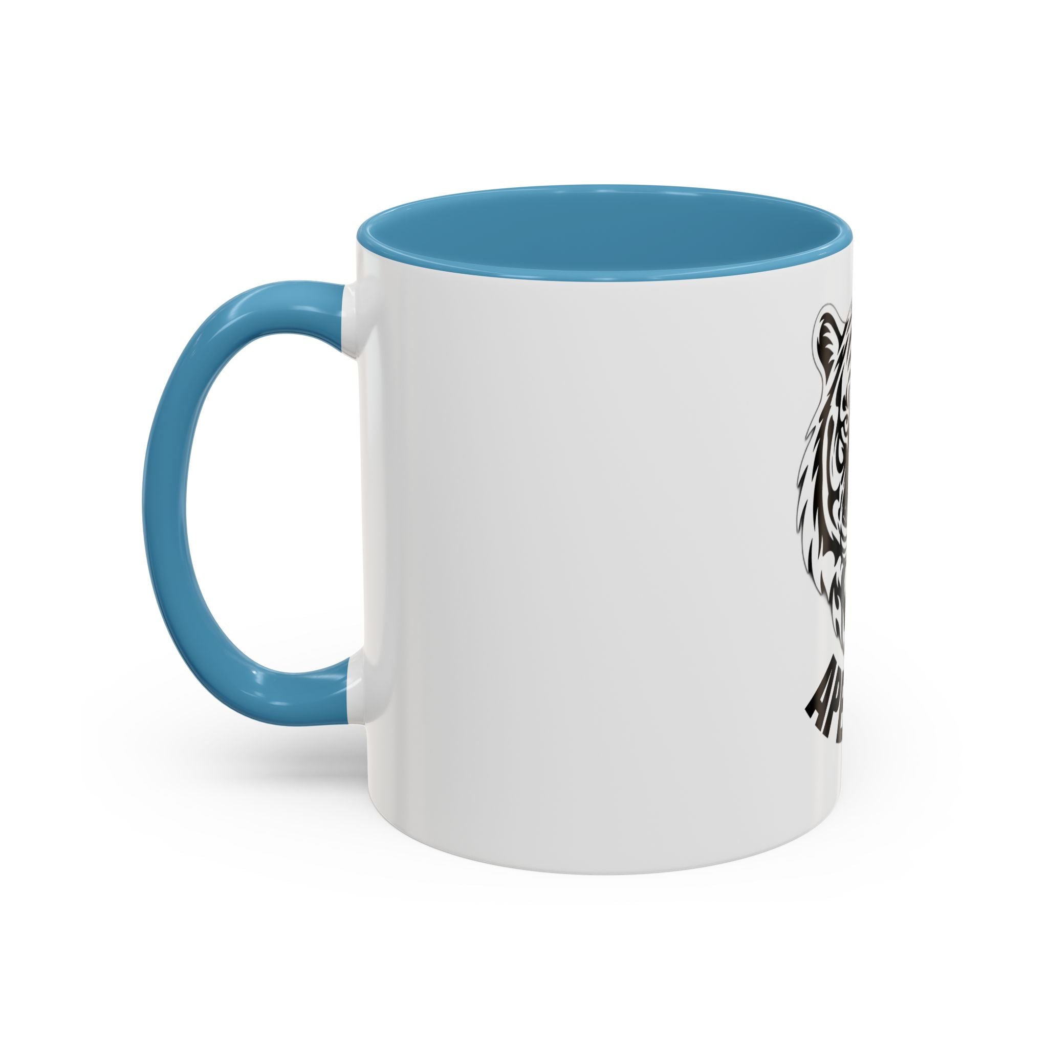 Tiger Head Accent Coffee Mug — Monochrome Tribal Tiger Face Ceramic Cup (11/15oz)