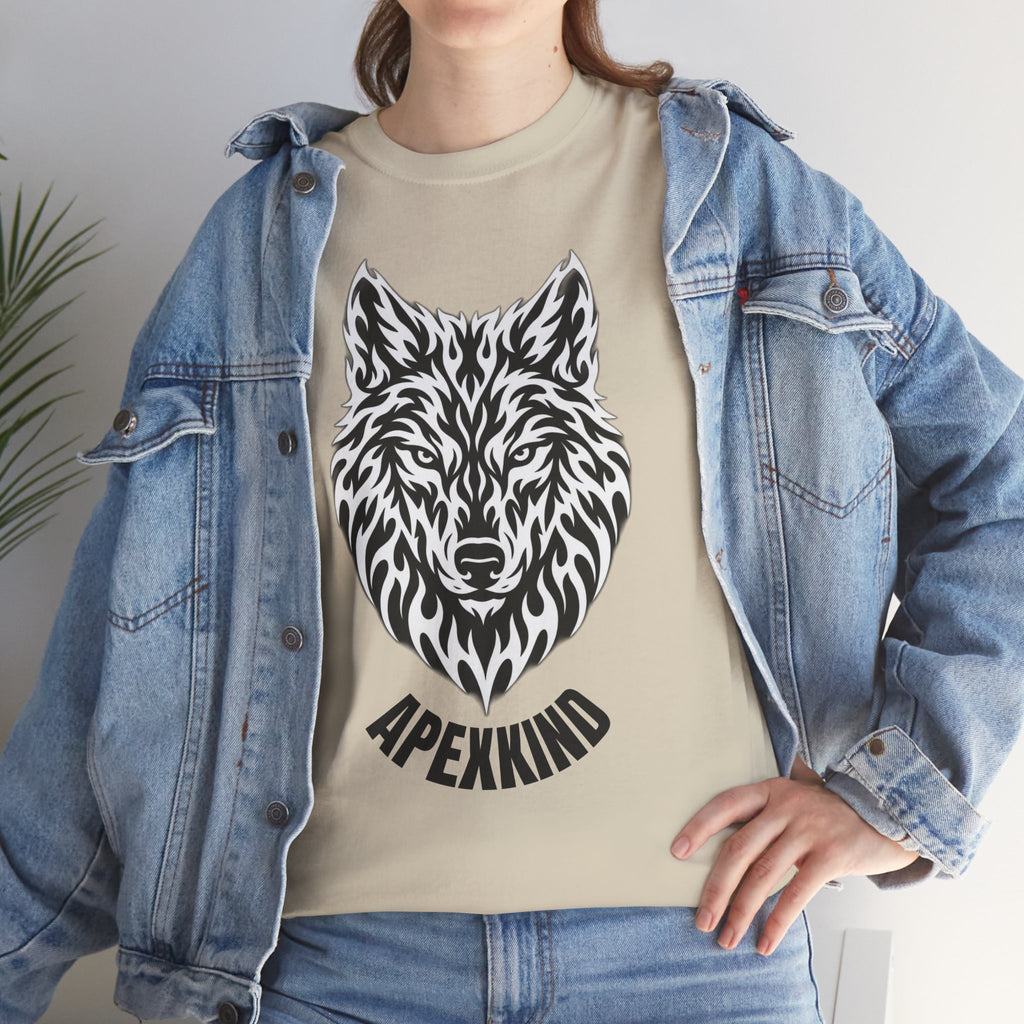 Wolf Head T-Shirt — 'Apexkind' Tribal Wolf Graphic Tee