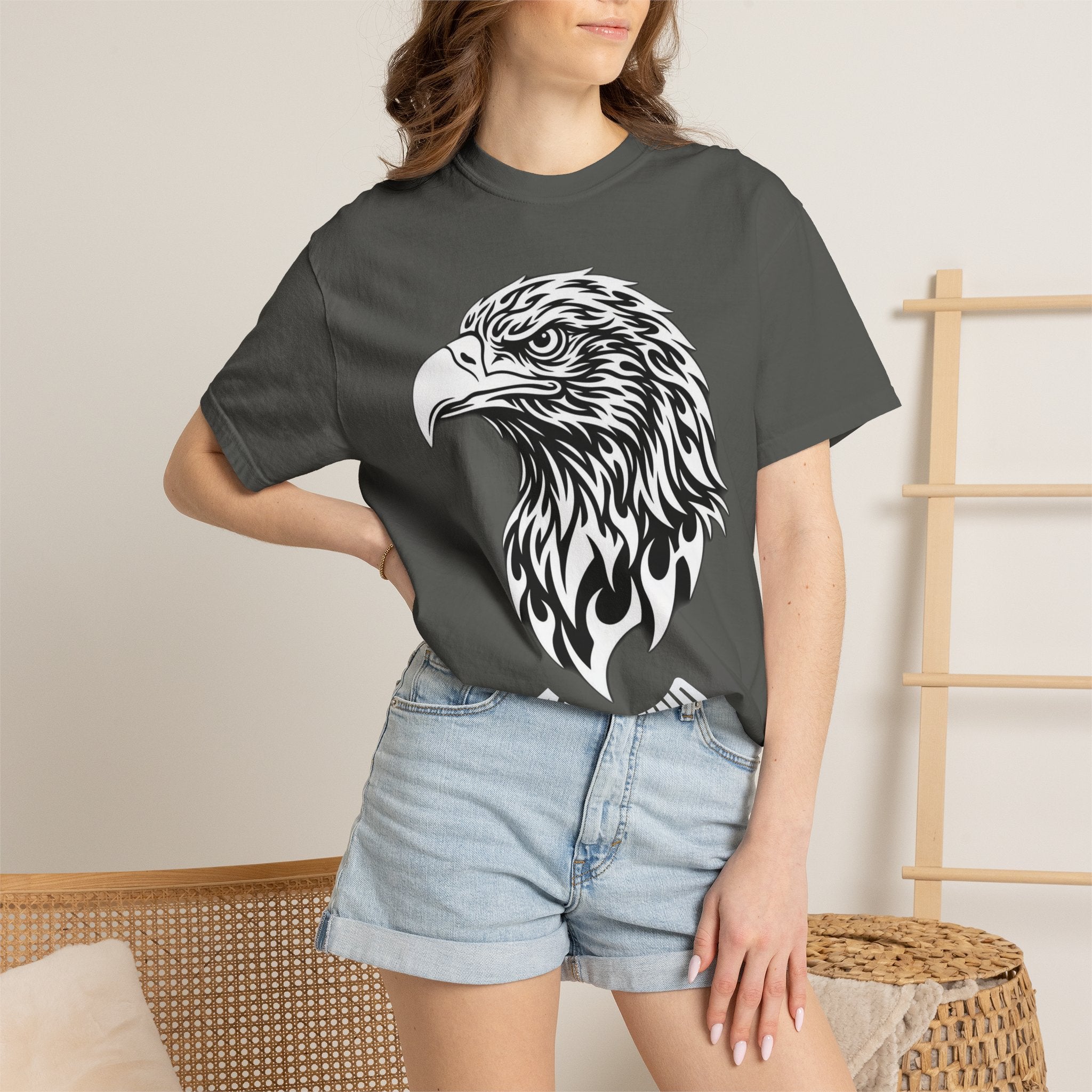 BLACK Eagle Head Graphic T-Shirt — APEKKIND Bold Americana Tee
