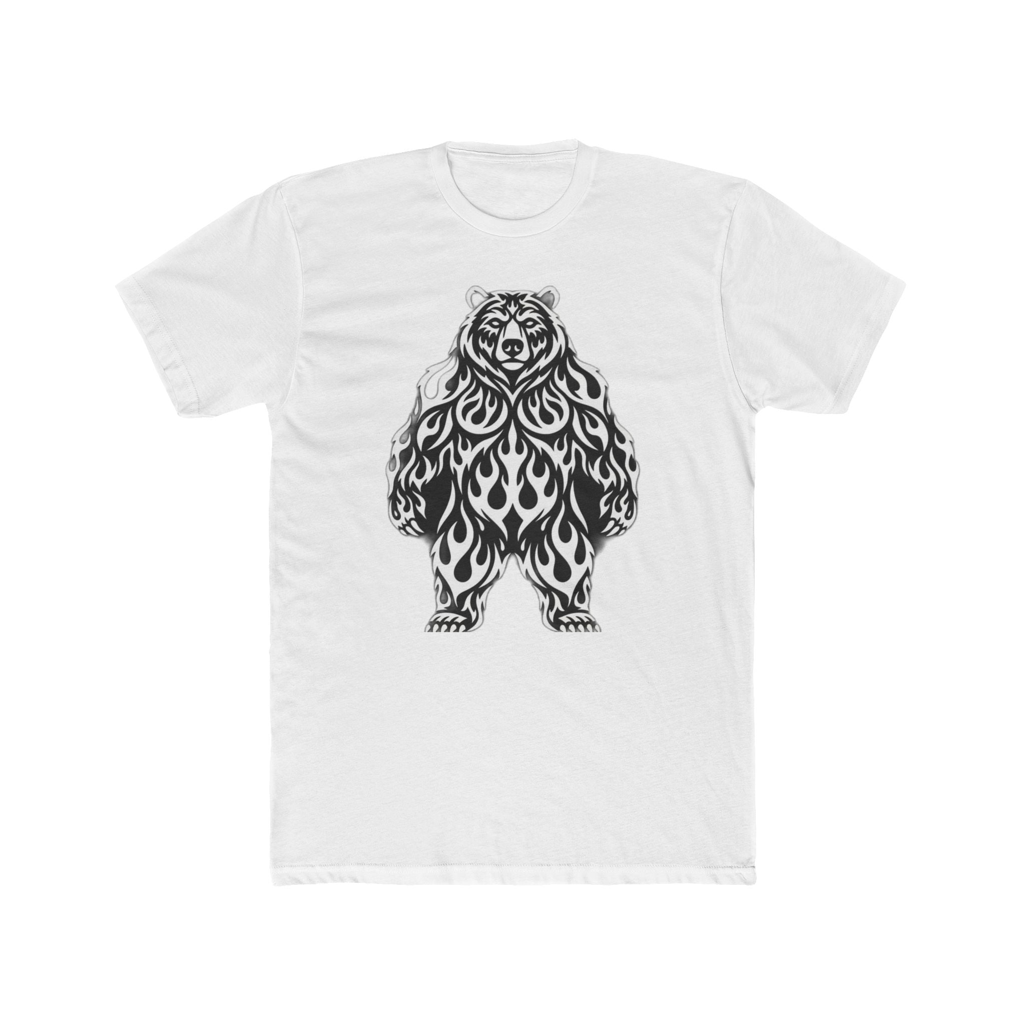 Flame Bear Graphic Tee — Tribal-Inspired Black Bear T-Shirt