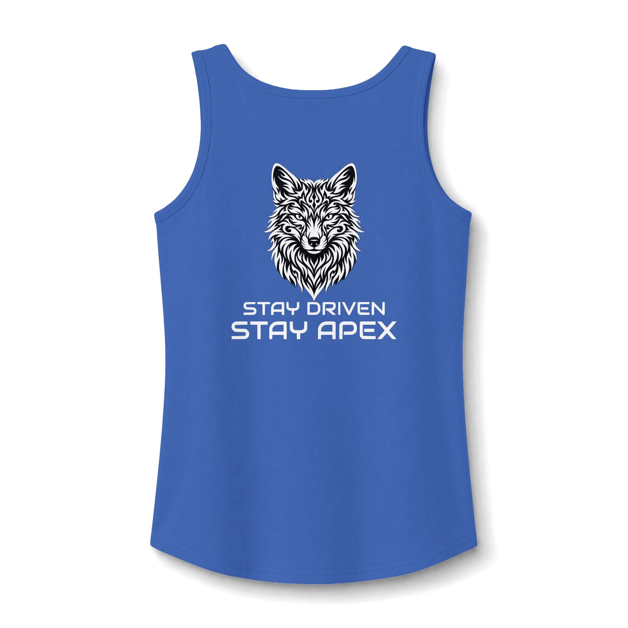 ApexKind Wolf Tank Top — "Stay Driven Stay Apex" Women's Cotton Tank