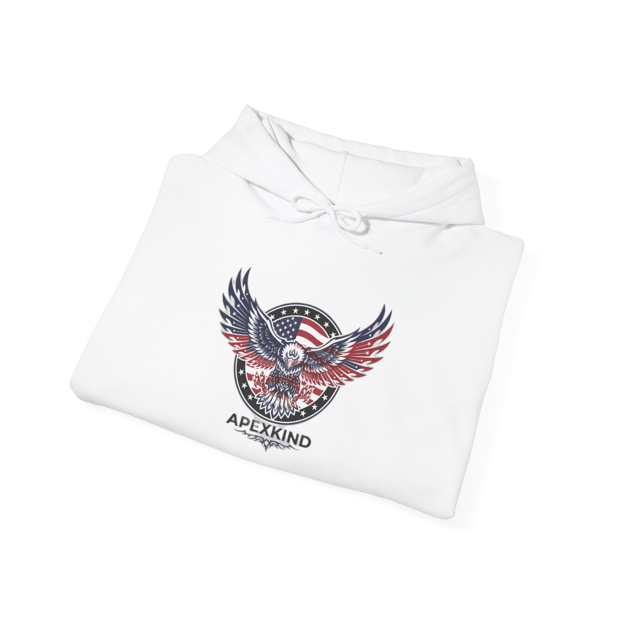 Patriotic Eagle Hoodie — American Flag Wings "APEXKIND" Design